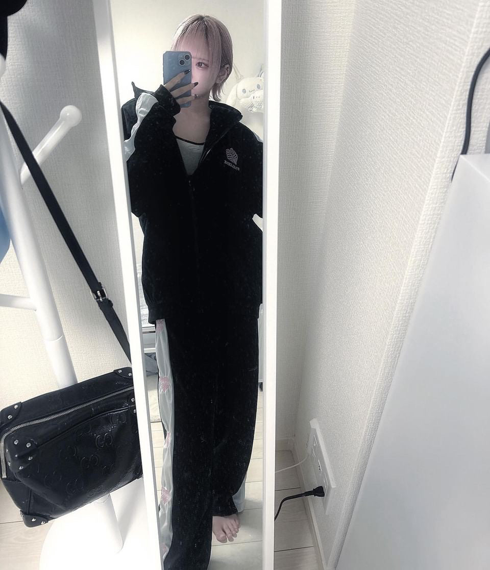 Chuanziルーズジャージセットアップ KSG18917