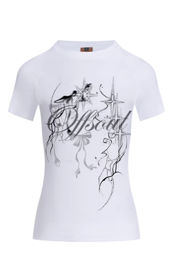 クロップドスタープリントTシャツ KSG20841