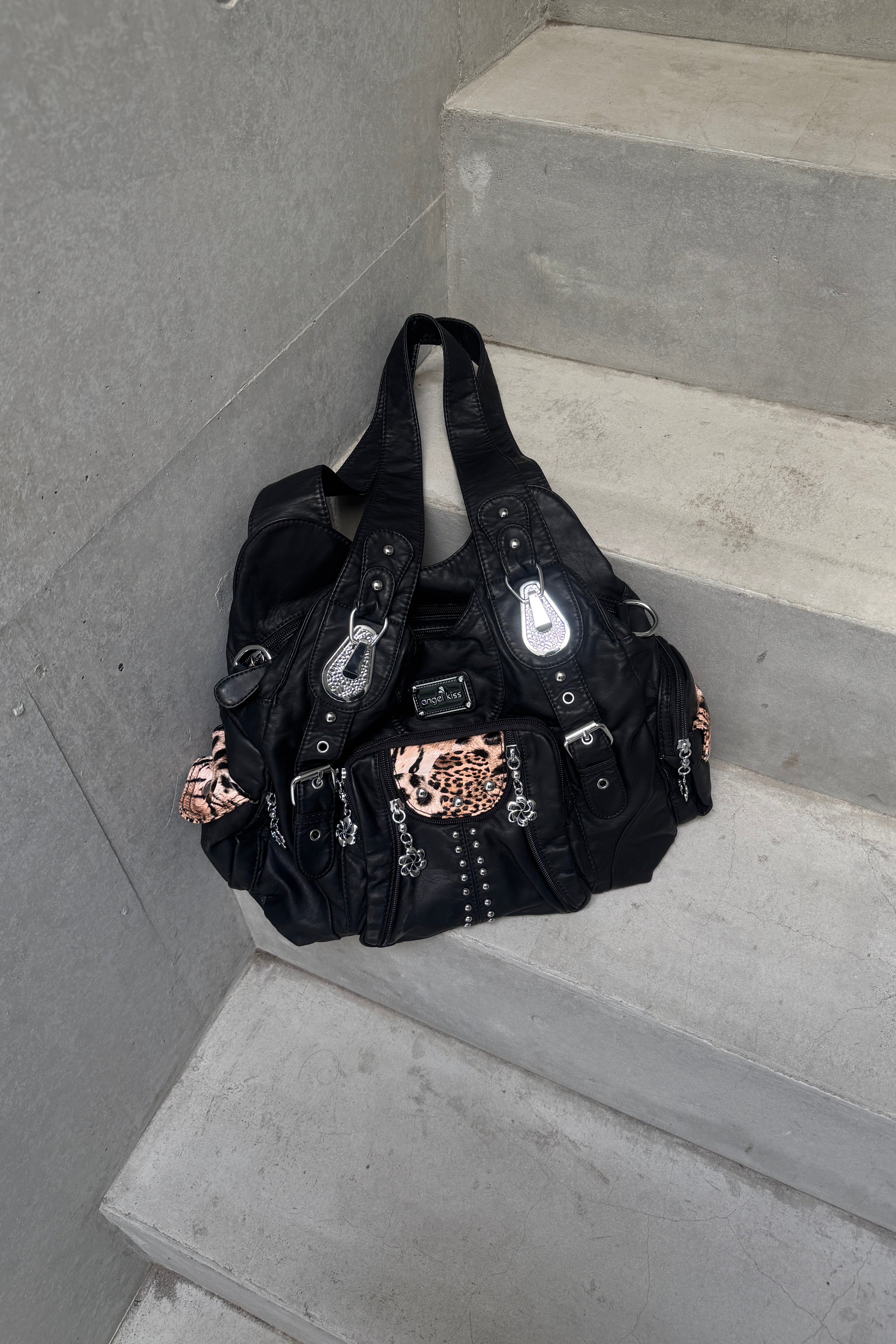 reopard leather 2way bag KSG40074