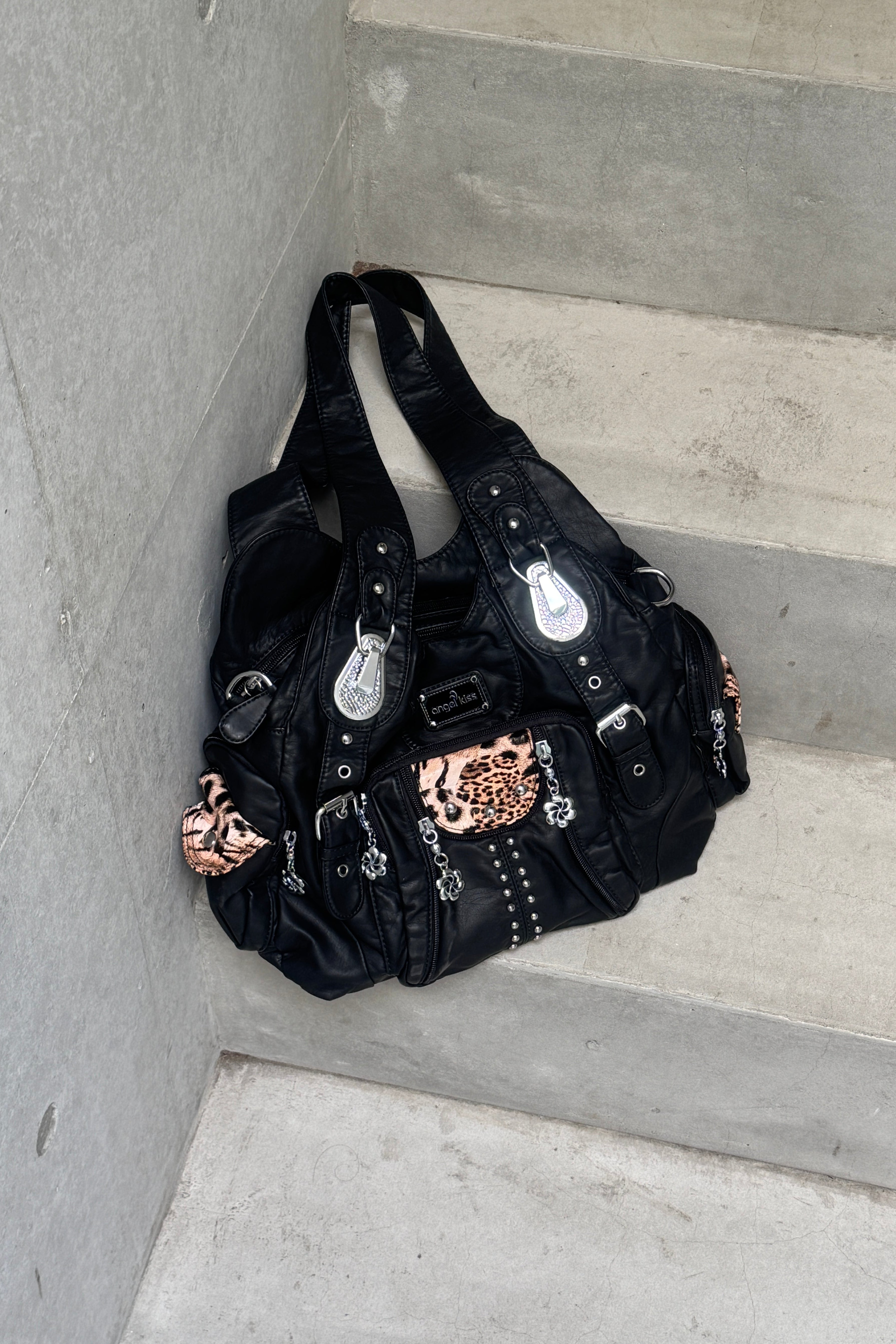 reopard leather 2way bag KSG40074