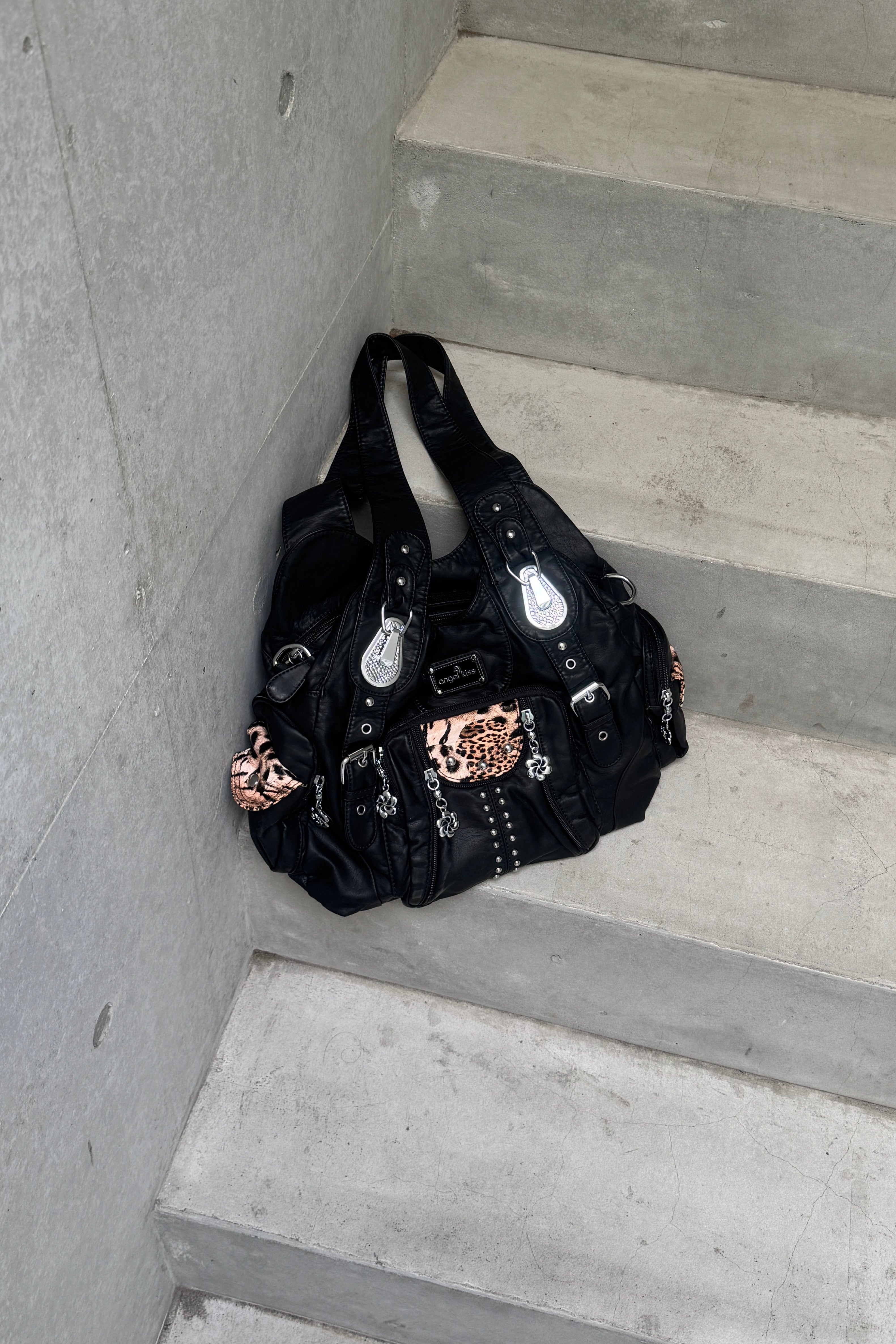 reopard leather 2way bag KSG40074