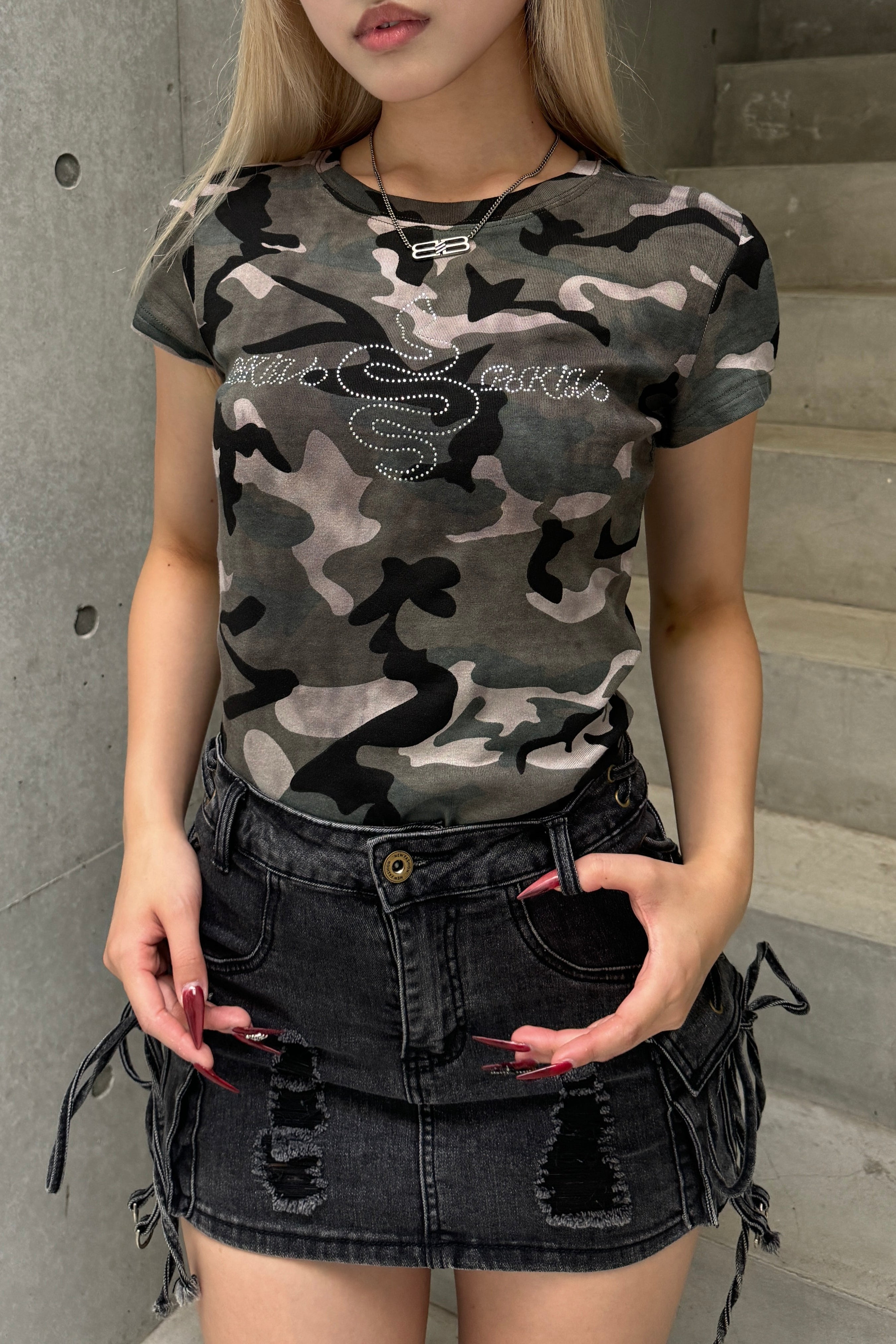 カモフラージュビジューTシャツ KSG20863