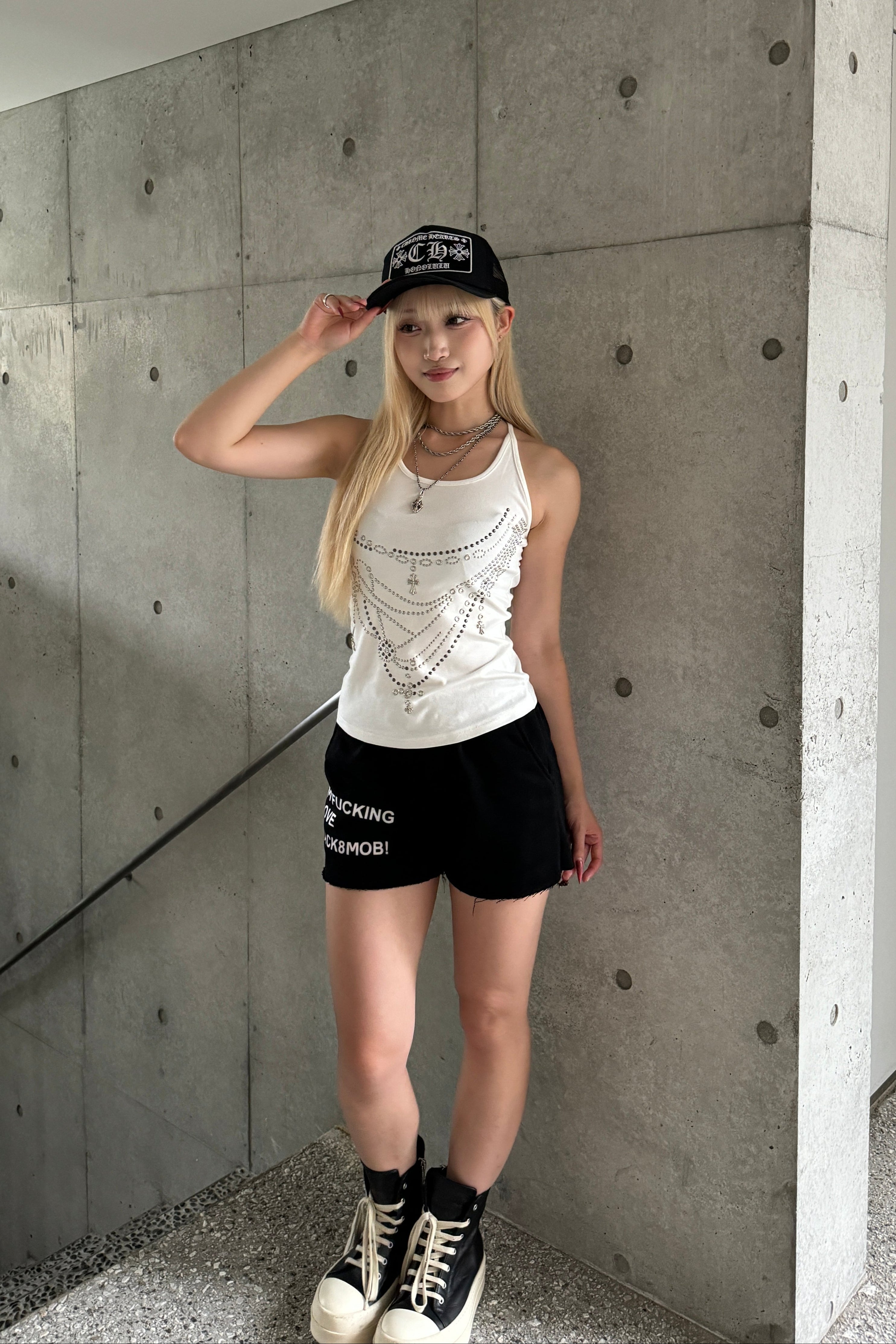 raw hem sweat short pants KSG19311