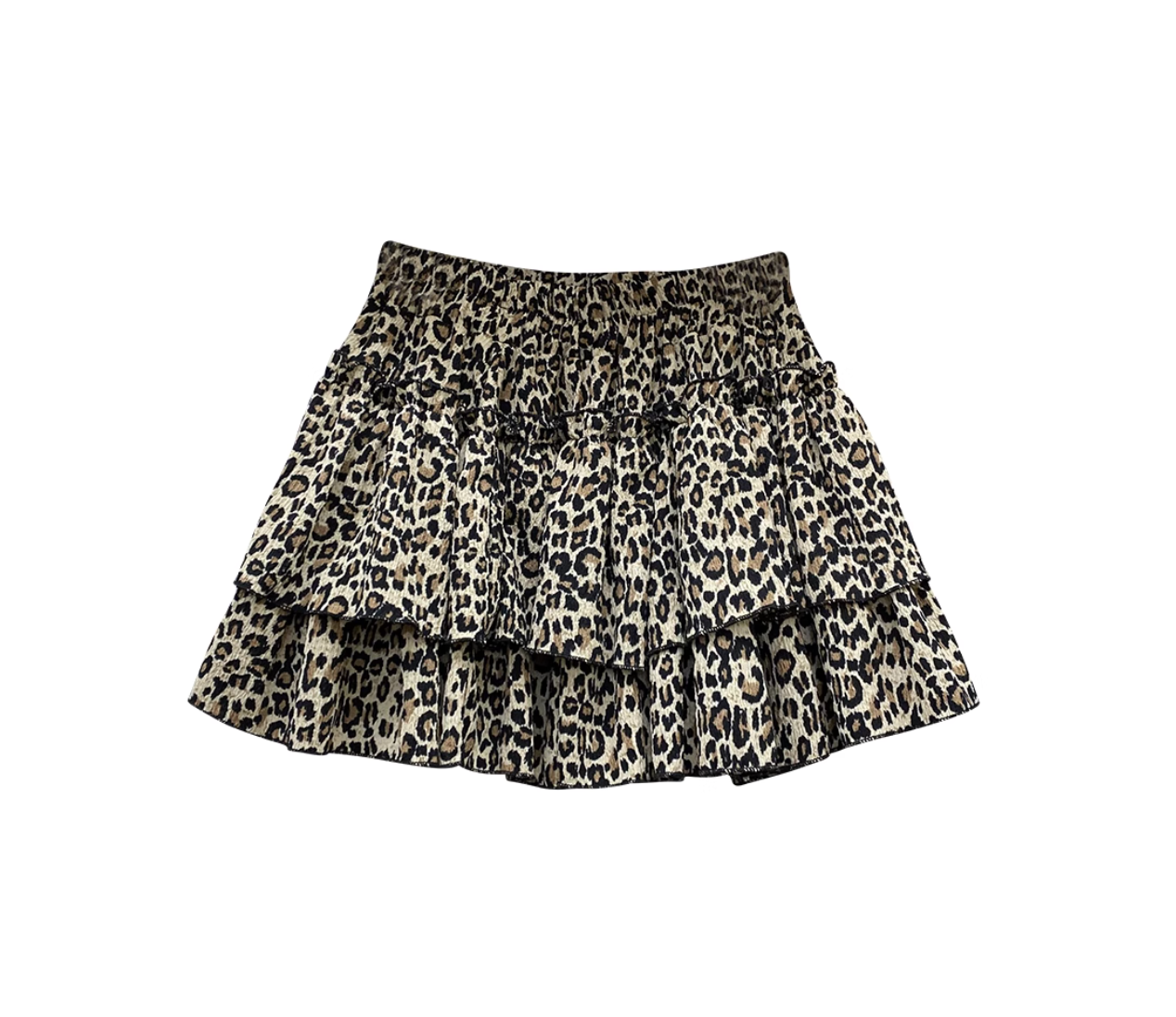 leopard tiered mini skirt KSG20945