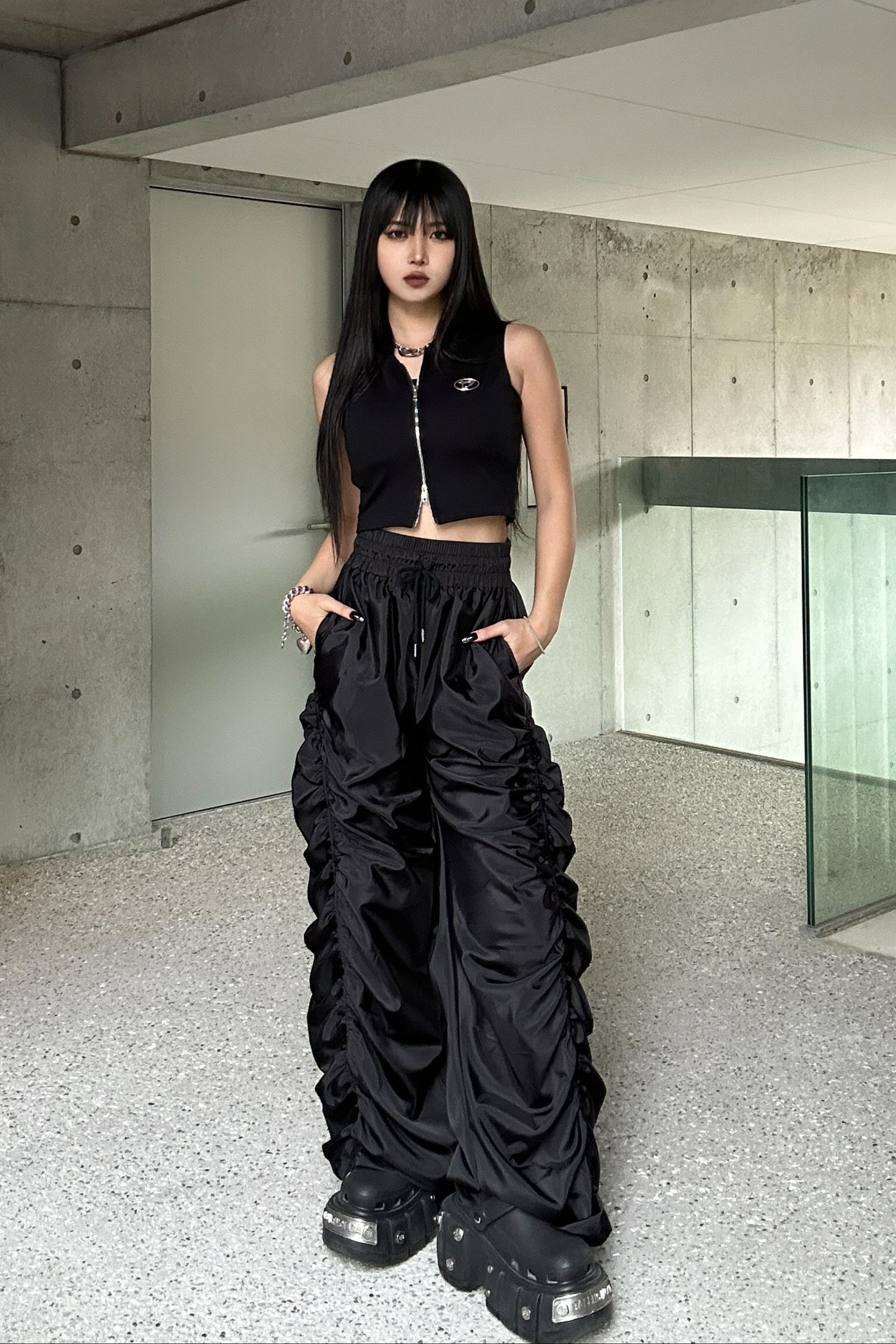 ワイドシャーリングモップパンツ KSG19205