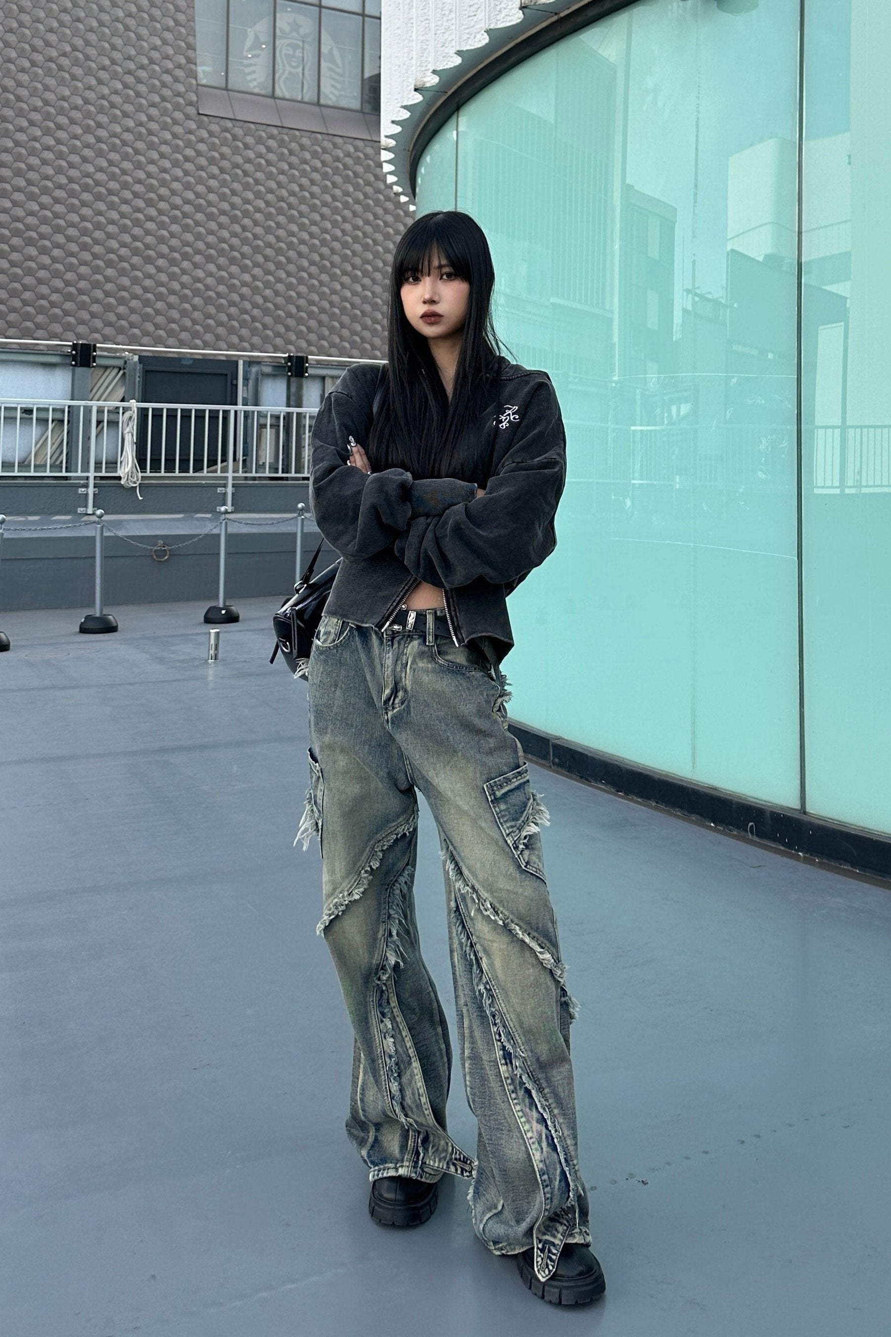 ウォッシュドブルーフリンジデニム KSG19121