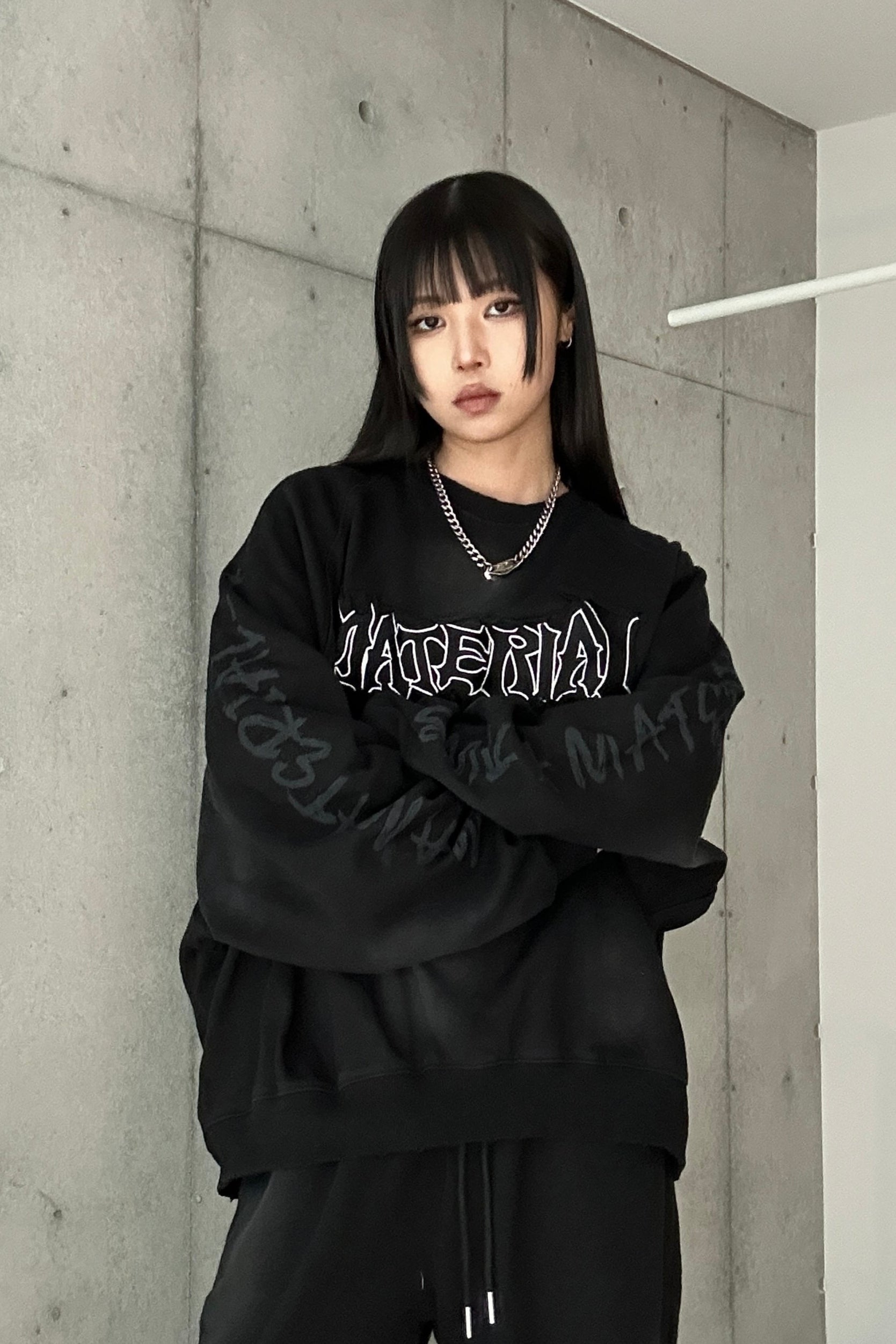 ダメージドルマンレタリングスウェット KSG20719