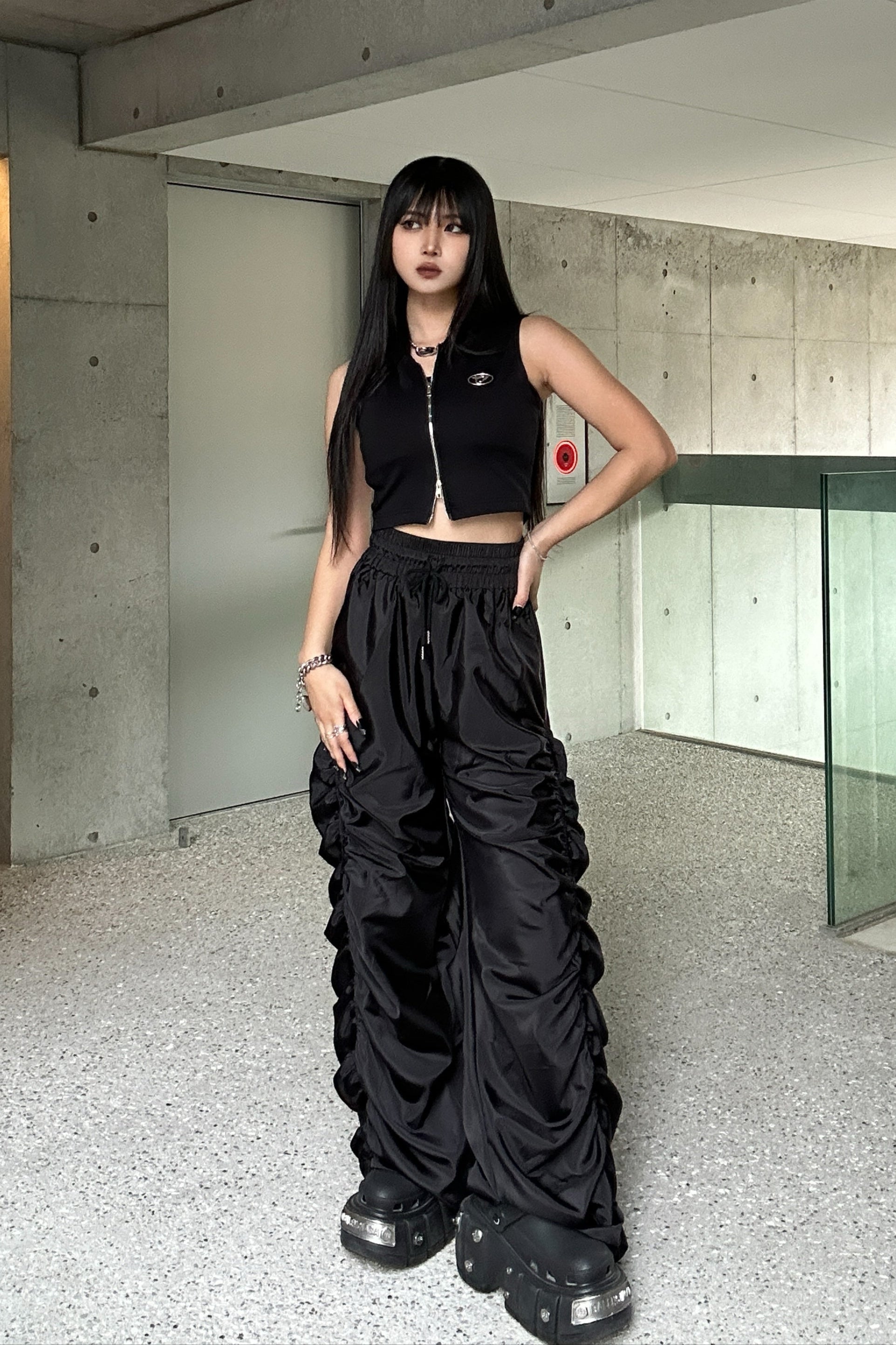 ワイドシャーリングモップパンツ KSG19205