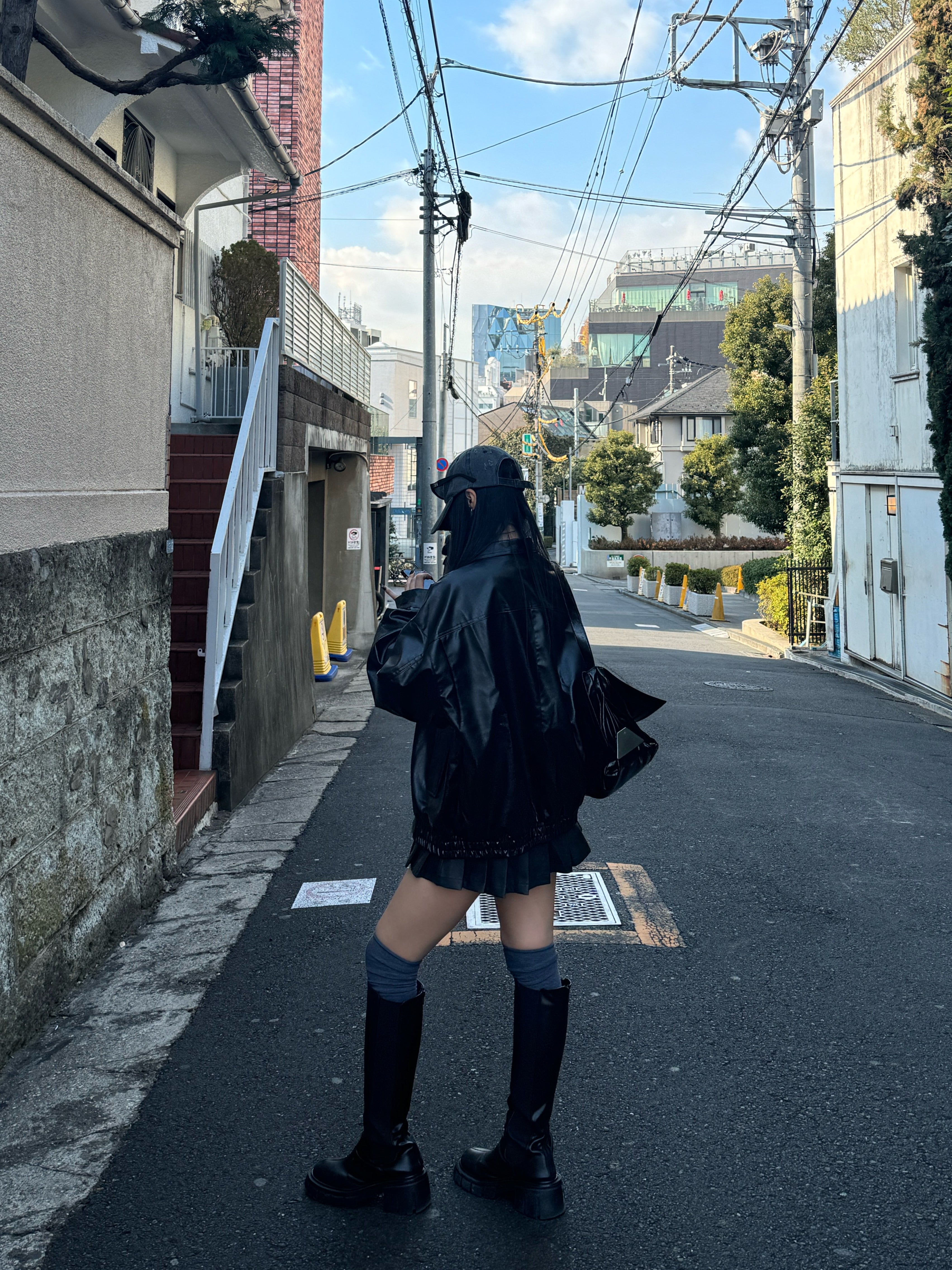 レザージャケット+プリーツスカートセットアップ KSG30003