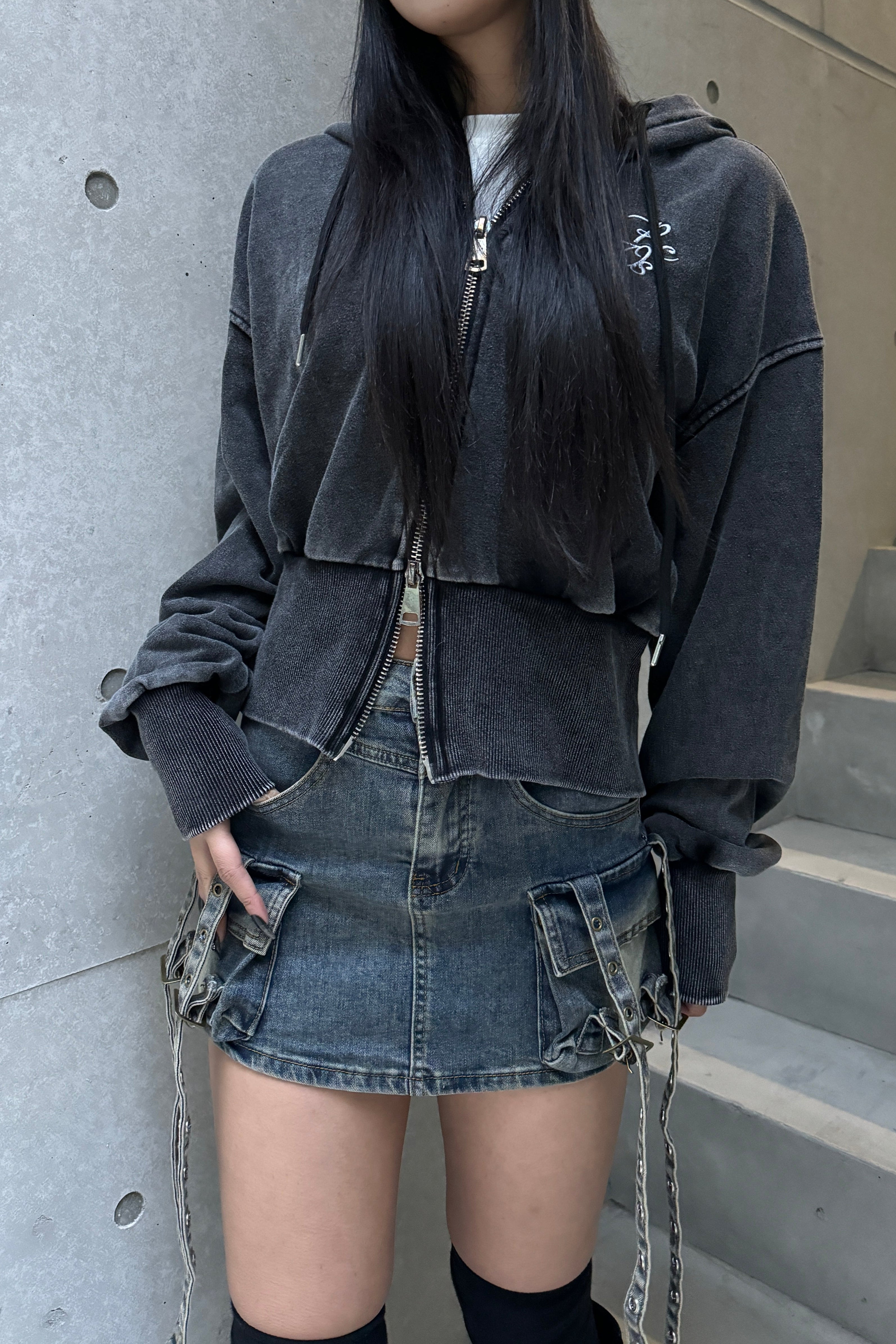 cargo long belt skirt KSG20631