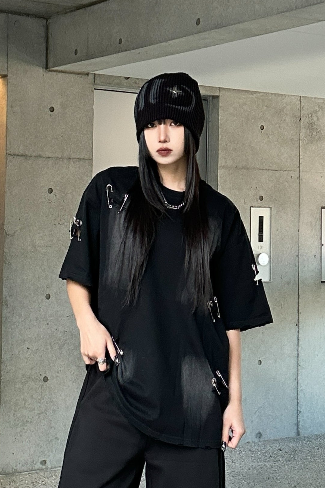 ダメージウォッシュピンTシャツ KSG20816