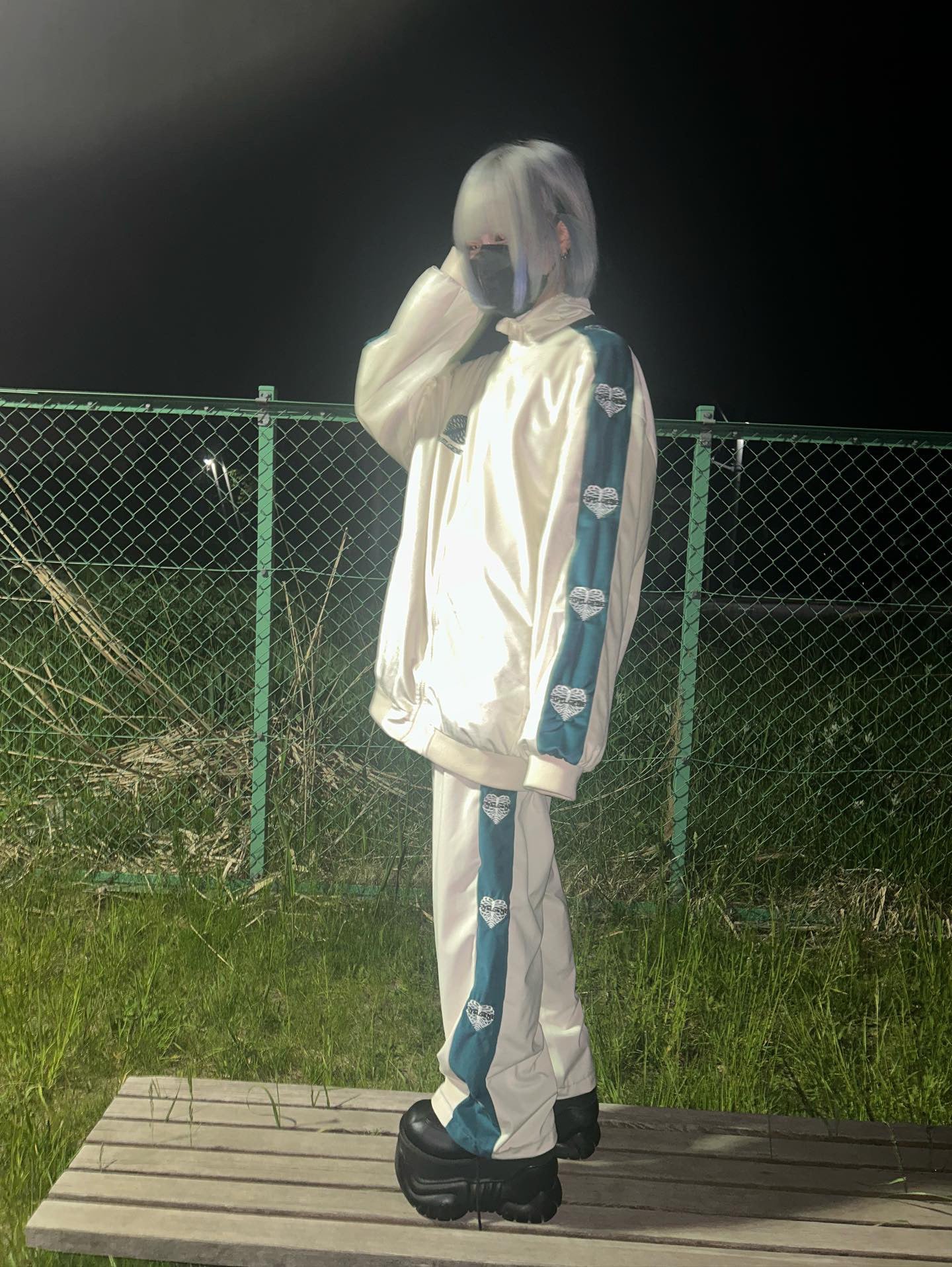 Chuanziルーズジャージセットアップ KSG18917