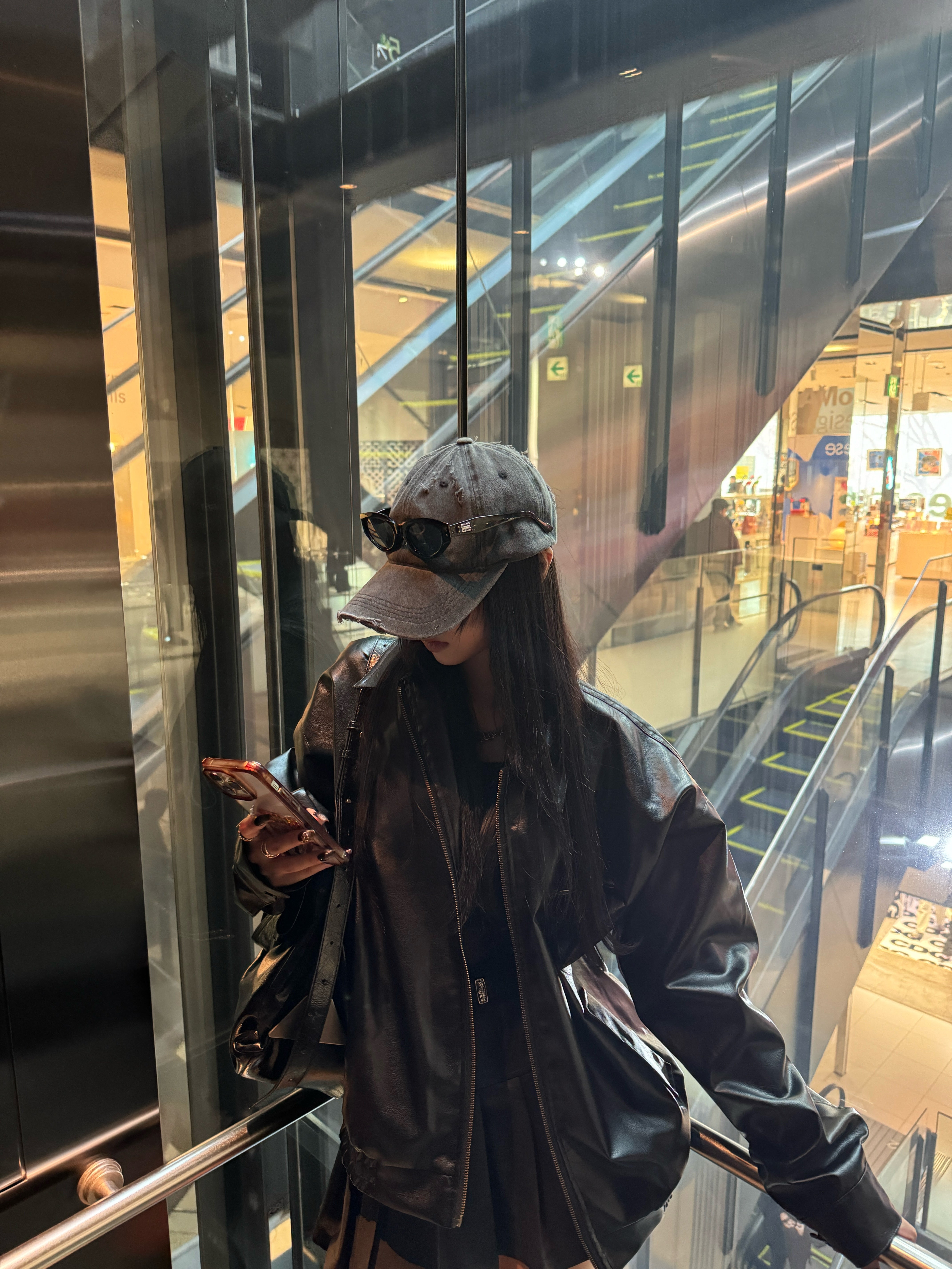 レザージャケット+プリーツスカートセットアップ KSG30003