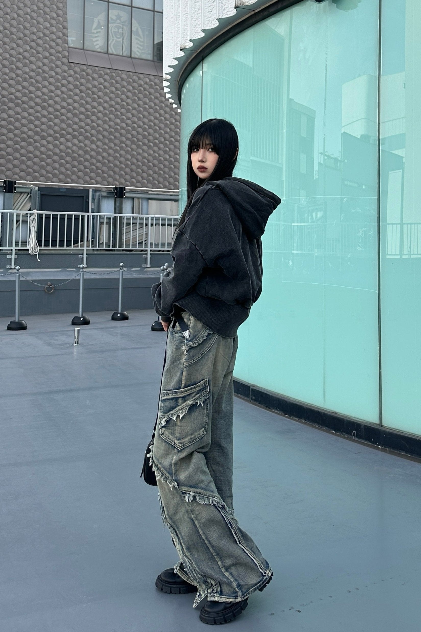 ウォッシュドブルーフリンジデニム KSG19121