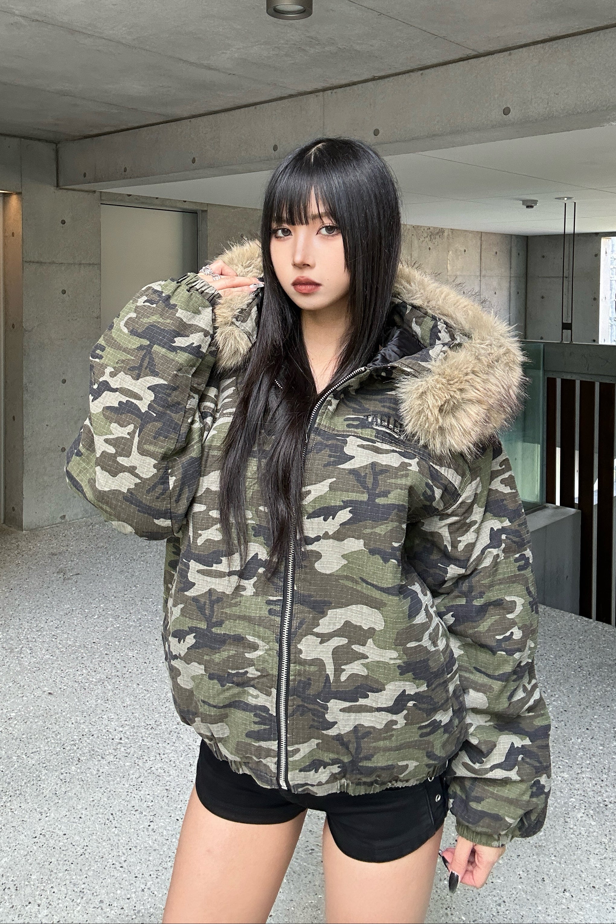 カモフラージュレタリングファージャケット KSG30085