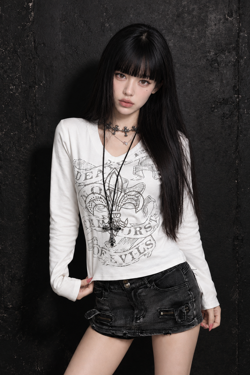 スタッズゴシックロングスリーブTシャツ KSG21411