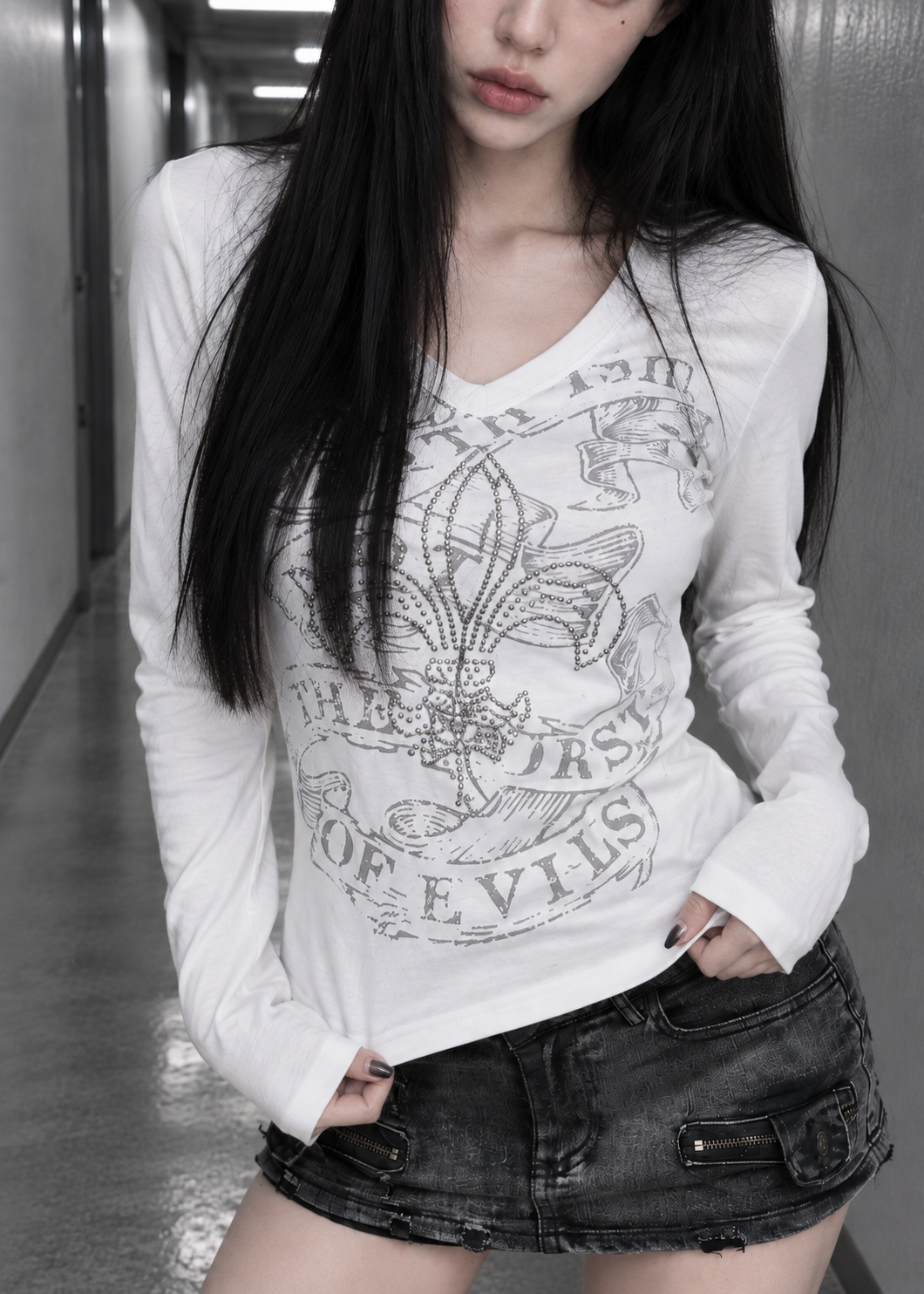 スタッズゴシックロングスリーブTシャツ KSG21411