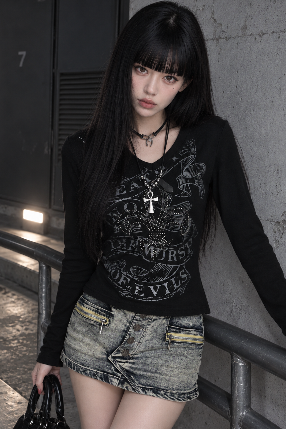 スタッズゴシックロングスリーブTシャツ KSG21411
