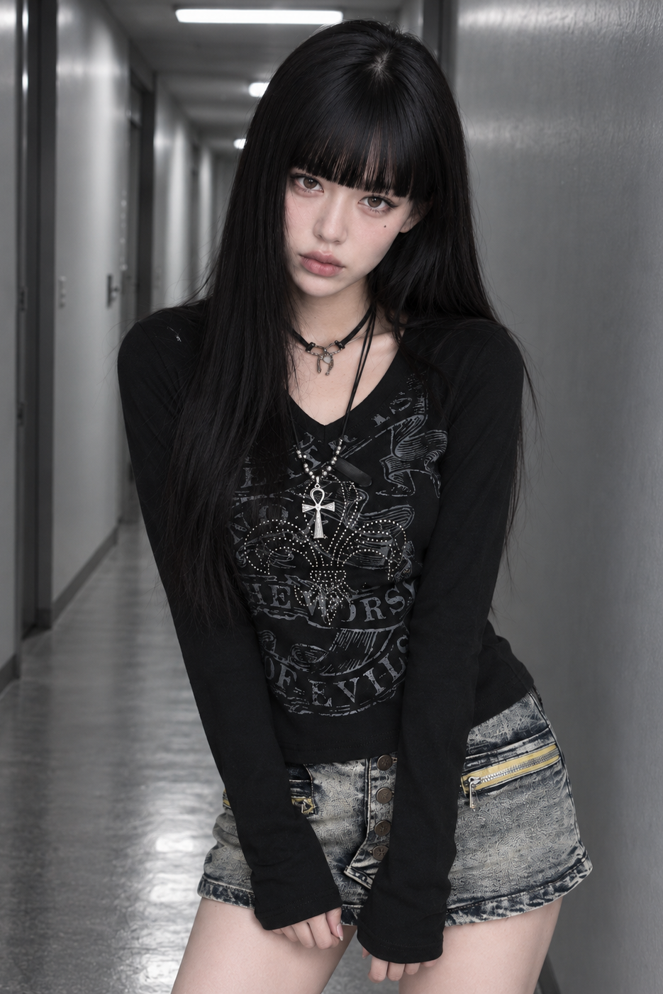 スタッズゴシックロングスリーブTシャツ KSG21411