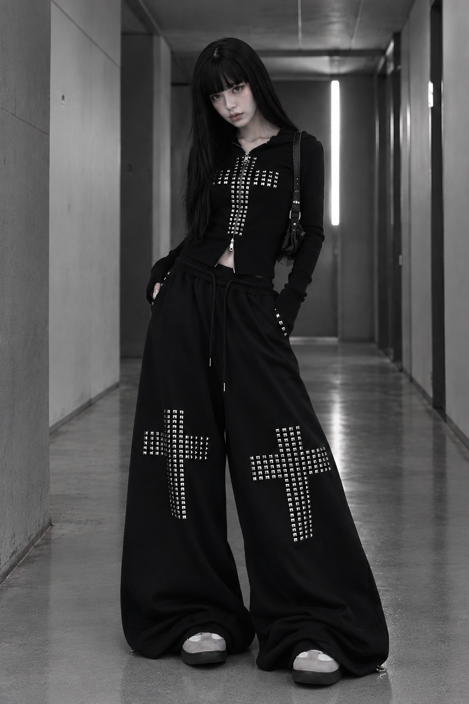 クロススタッズスウェットパンツ KSG19472