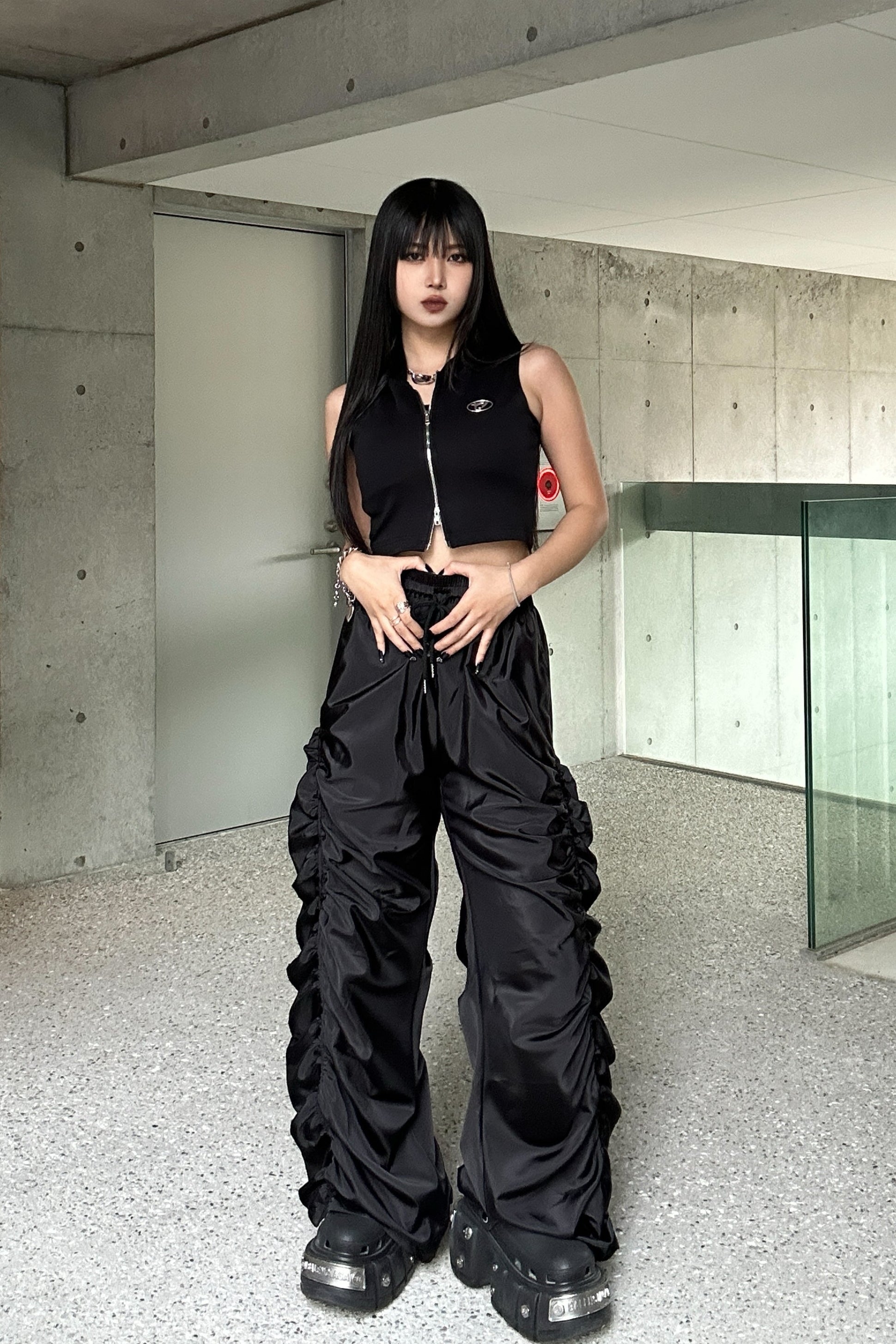 ワイドシャーリングモップパンツ KSG19205