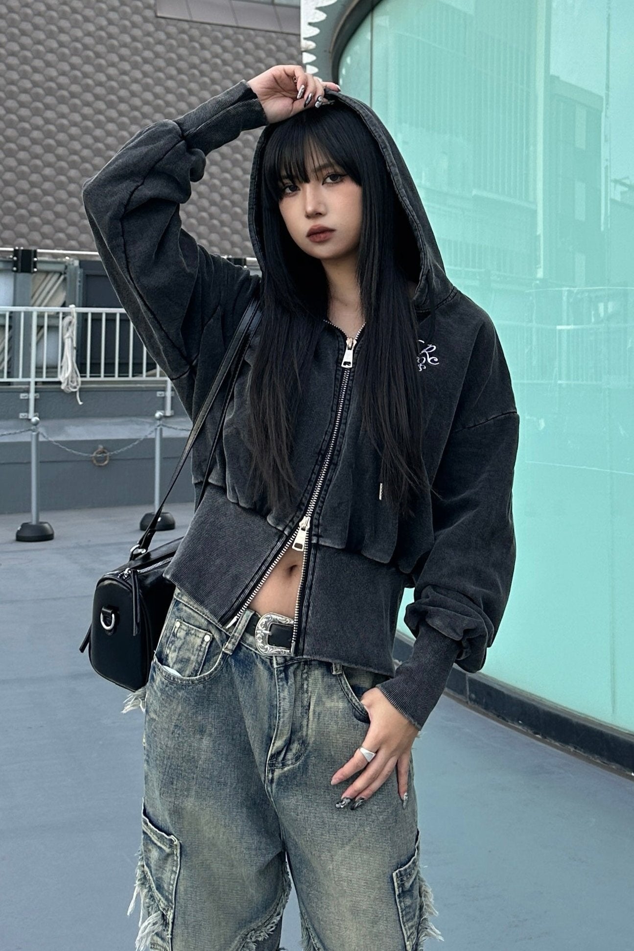 ウォッシュドブルーフリンジデニム KSG19121