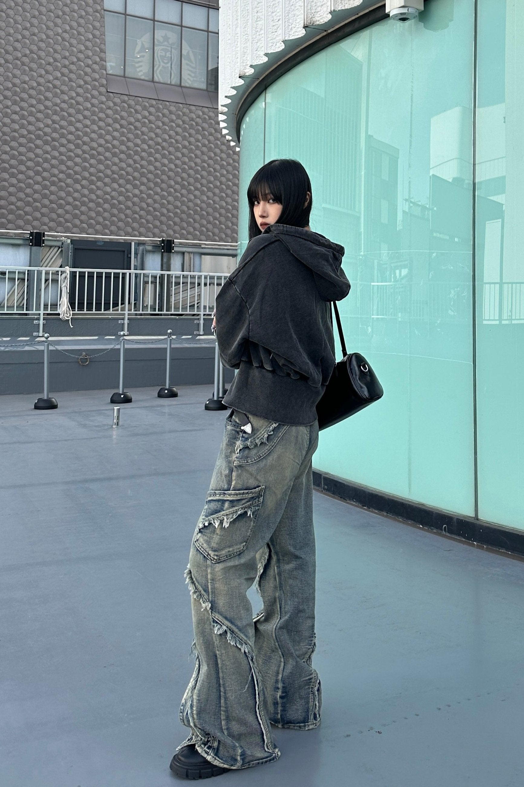 ウォッシュドブルーフリンジデニム KSG19121