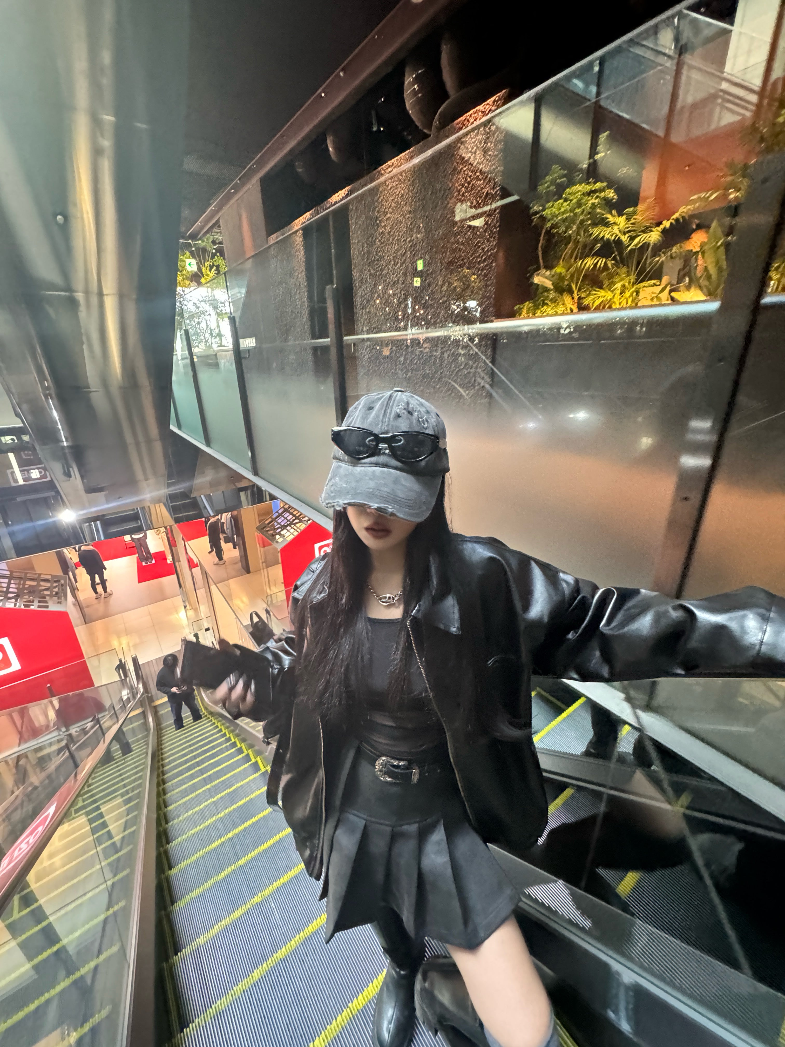 レザージャケット+プリーツスカートセットアップ KSG30003