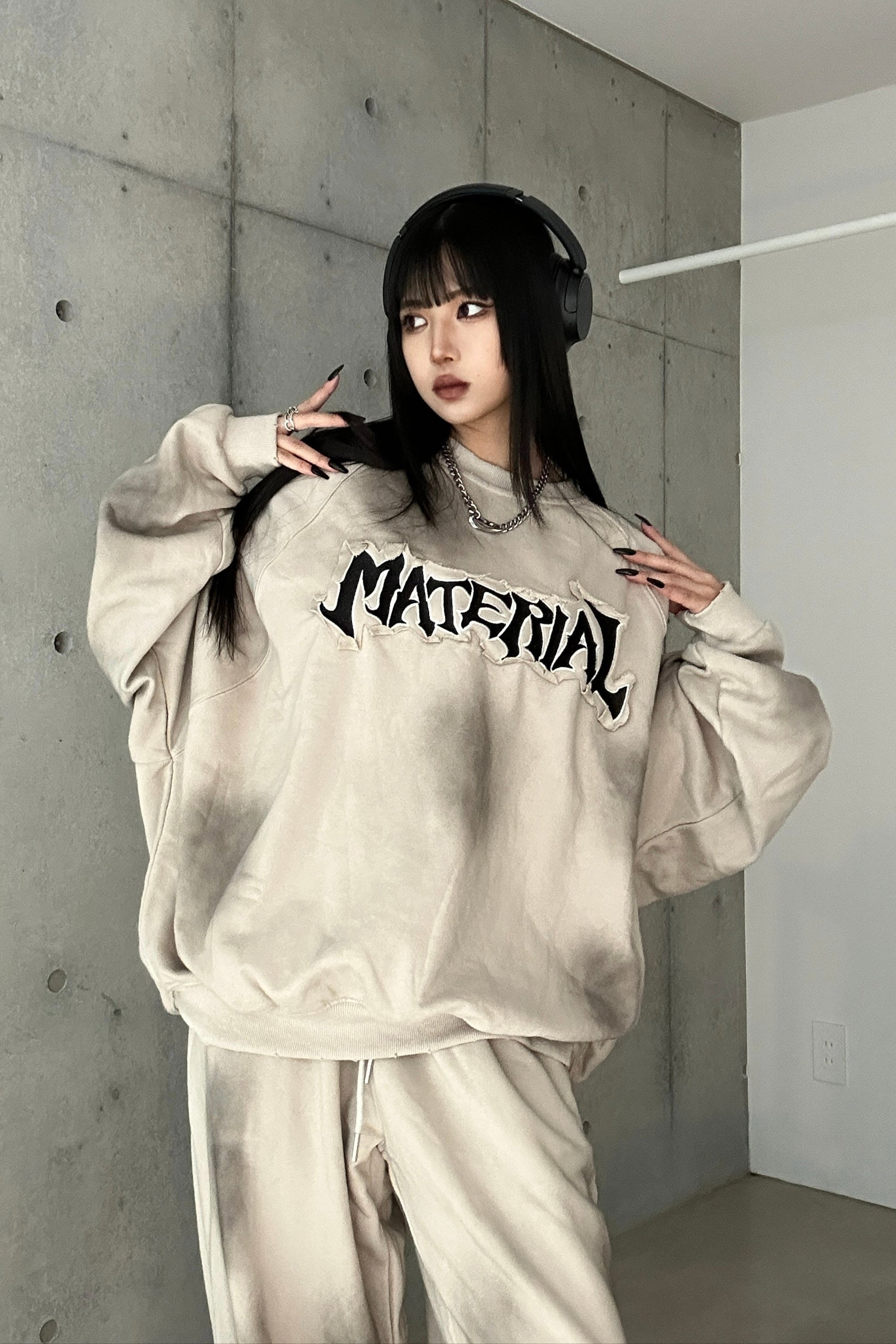 ダメージドルマンレタリングスウェット KSG20719