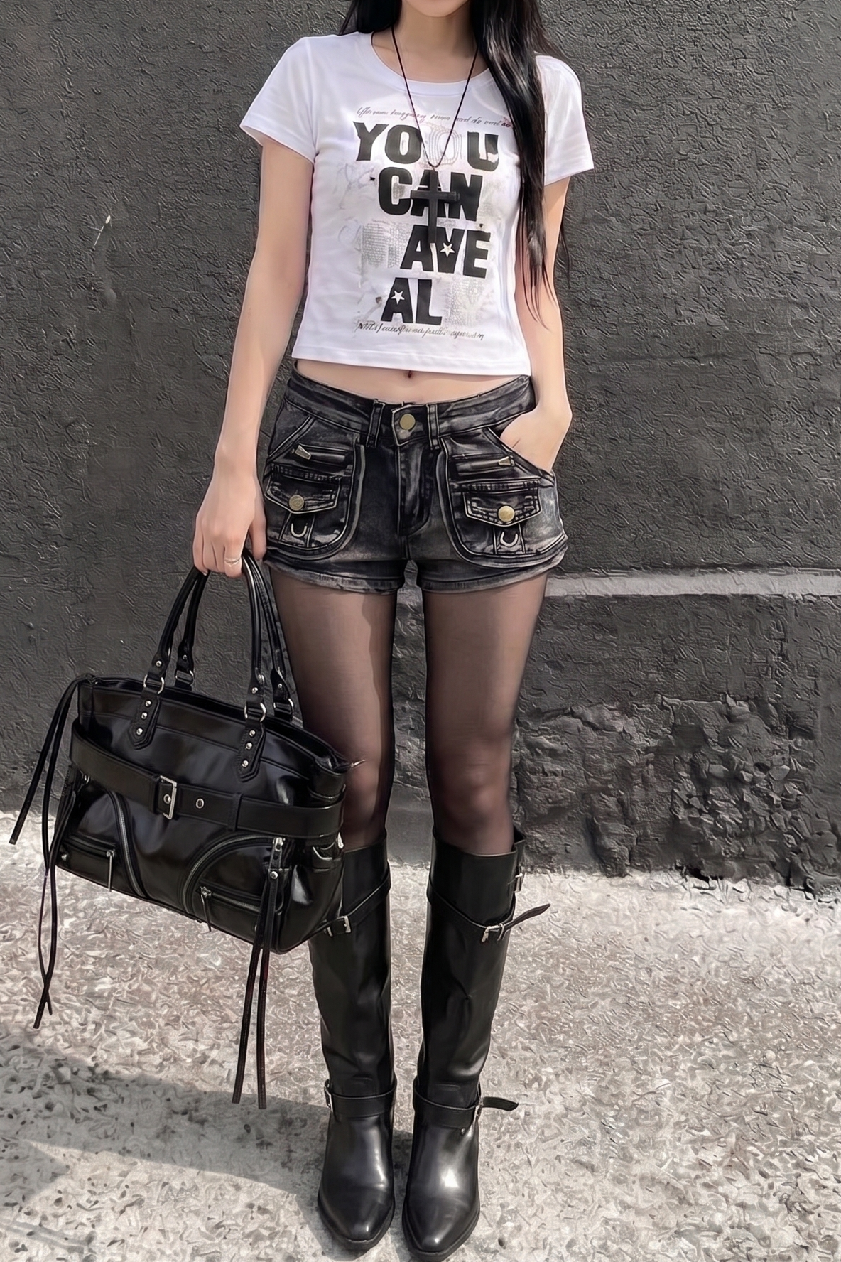 レタリングデザインスタッズTシャツ KSG21342