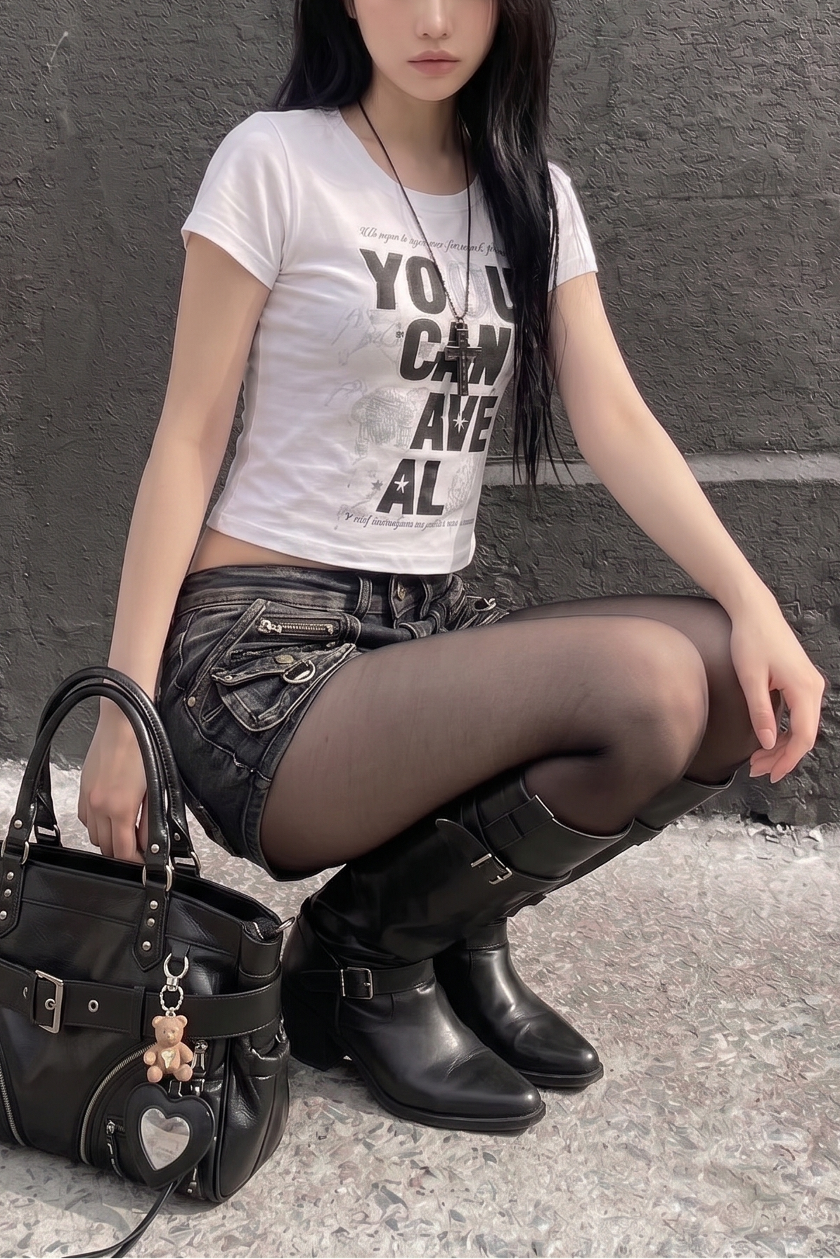 レタリングデザインスタッズTシャツ KSG21342
