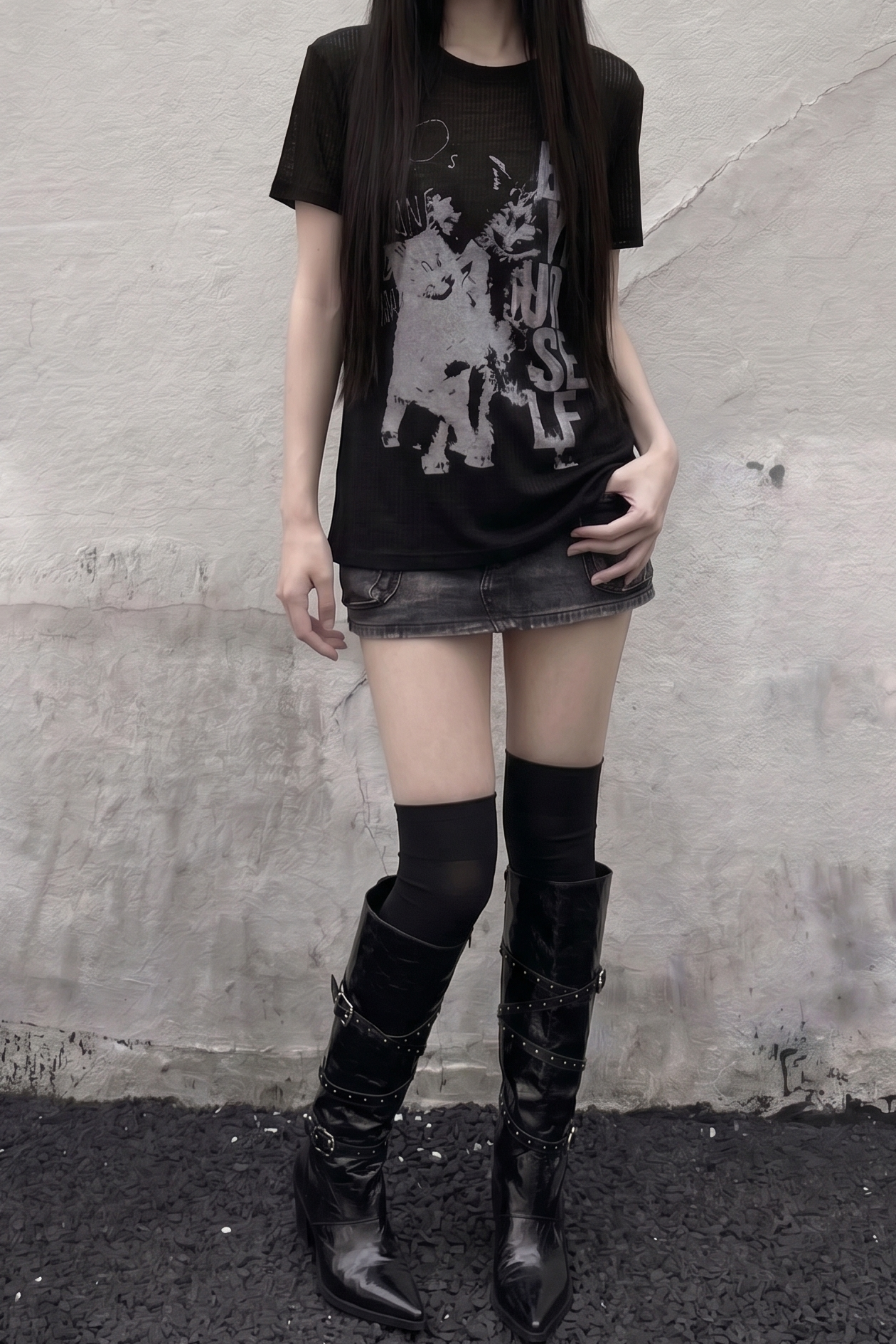 シースルーキャットTシャツ KSG21341