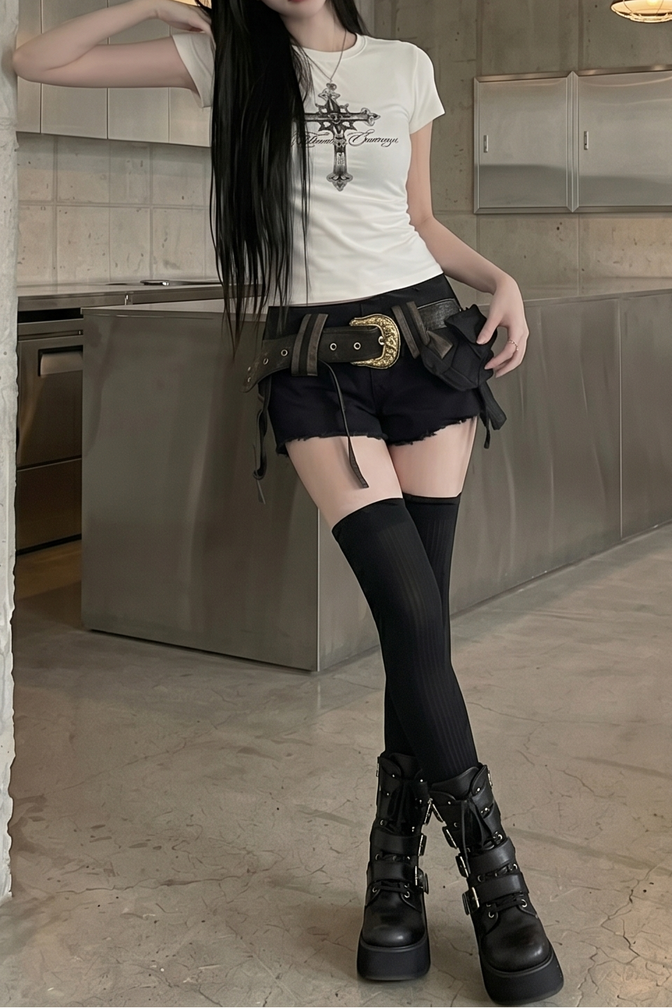 クロスレタリングTシャツ KSG21234