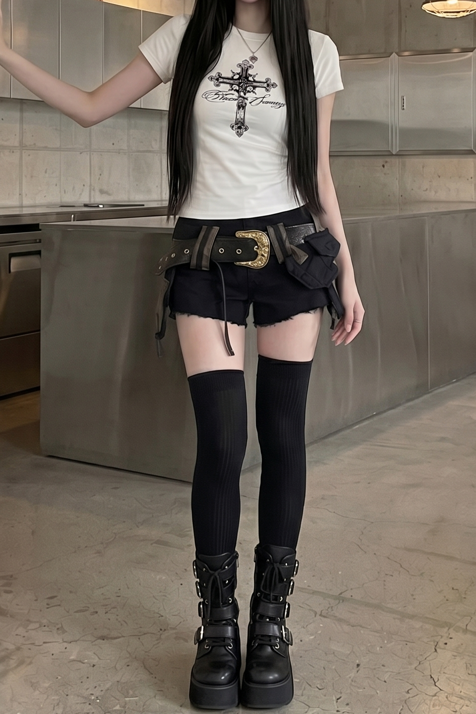 クロスレタリングTシャツ KSG21234