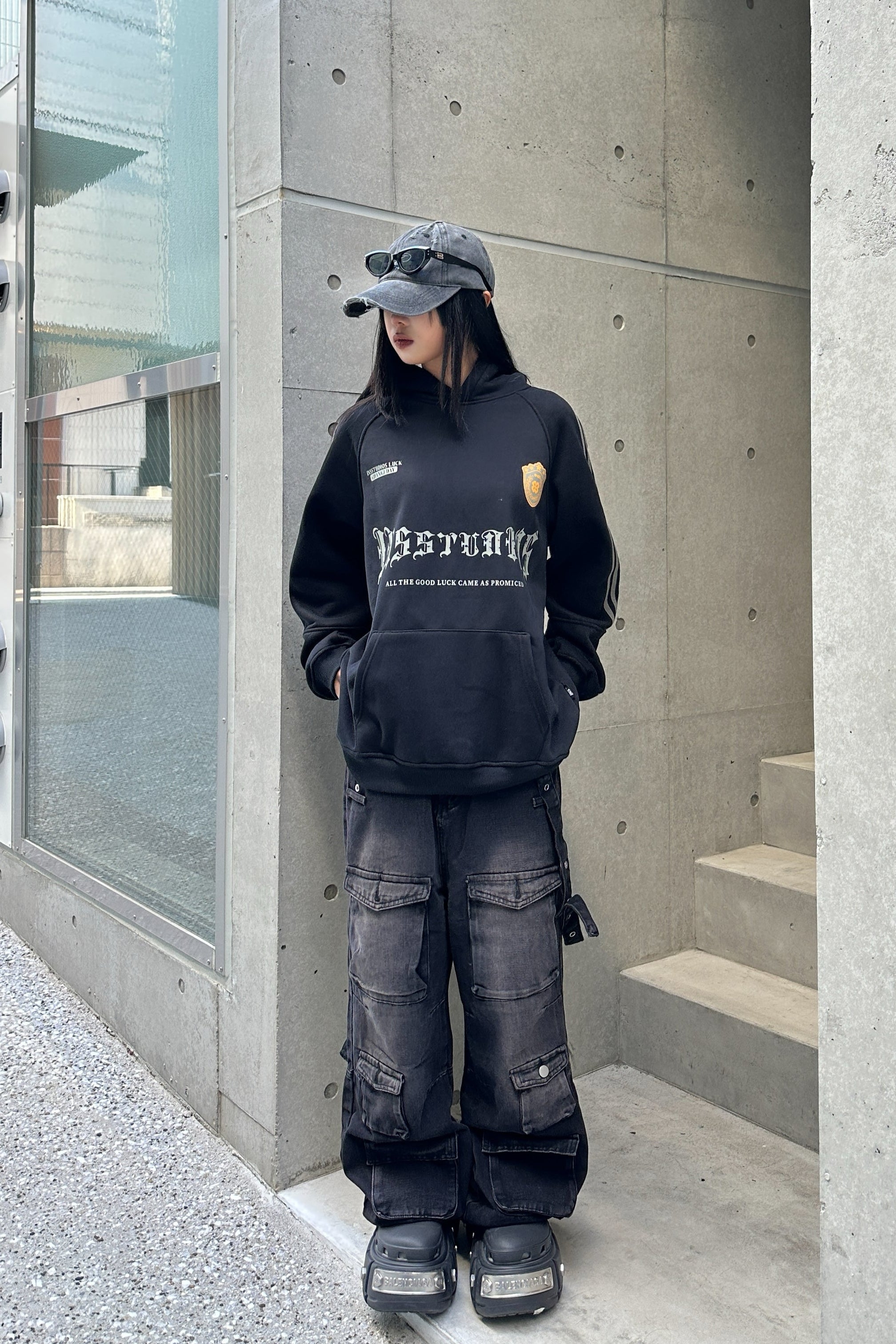 スタープリントサイドロゴラインフーディー KSG20740