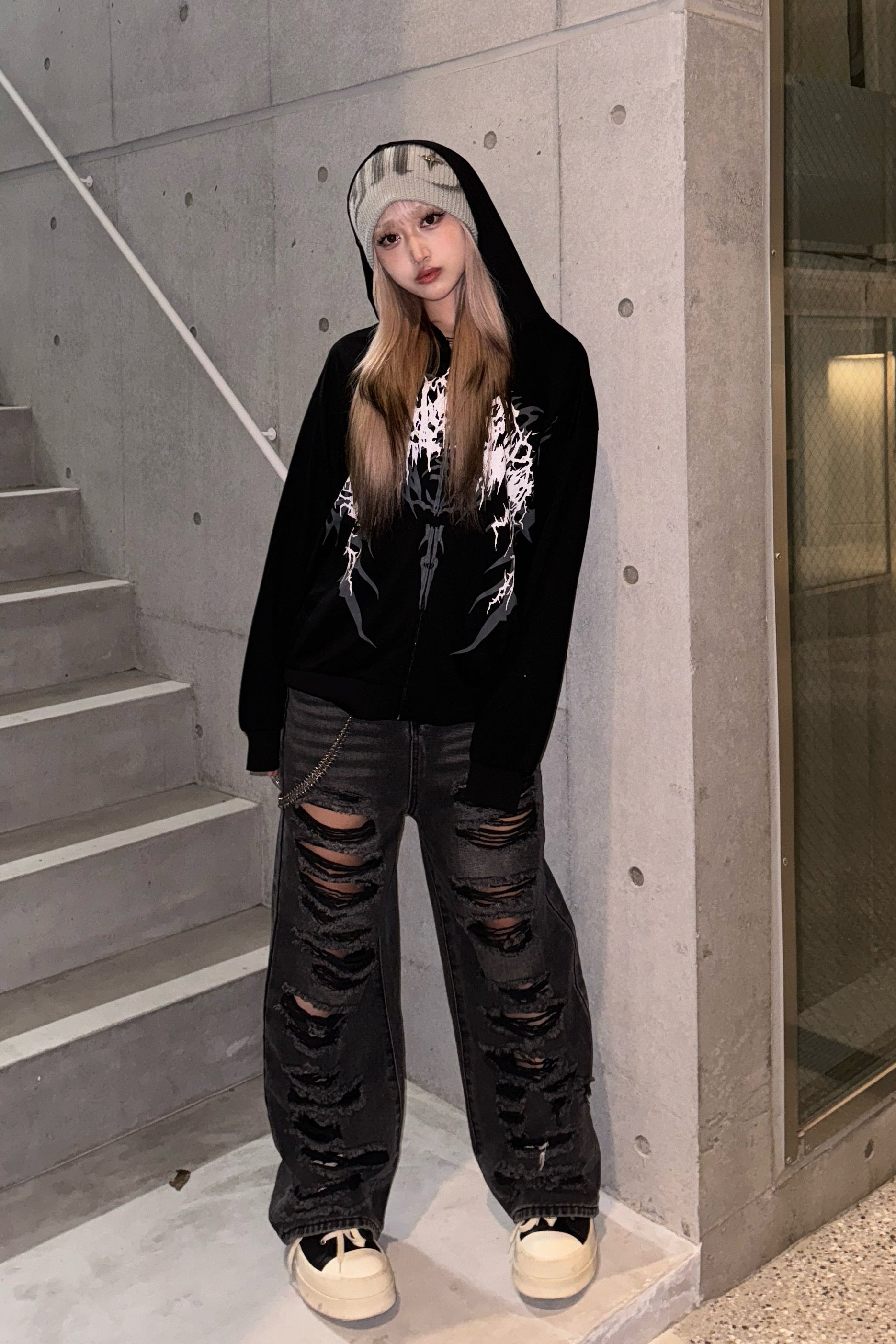 トライバルデザインオーバーパーカー KSG21139