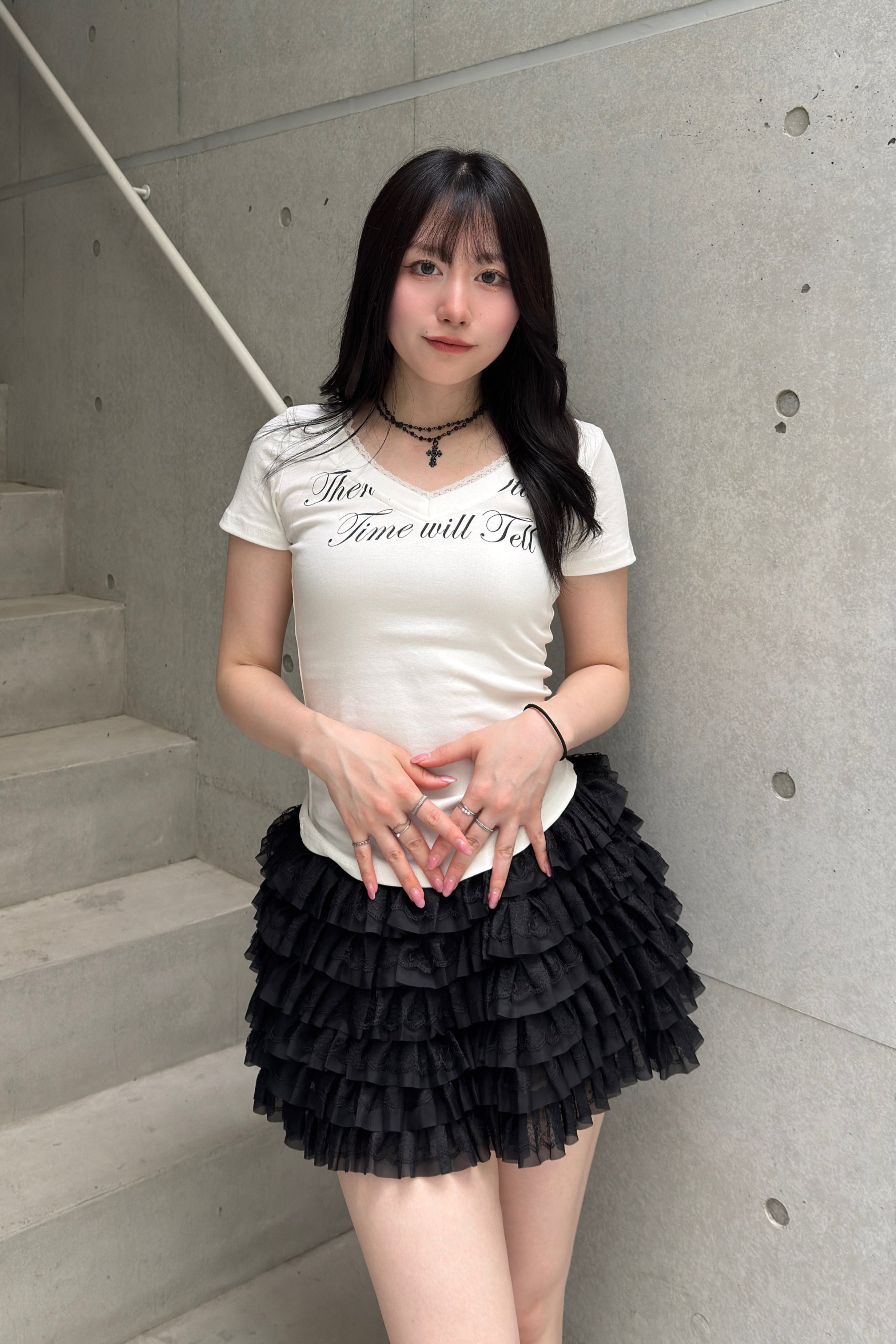 レースレタリングTシャツ KSG20892