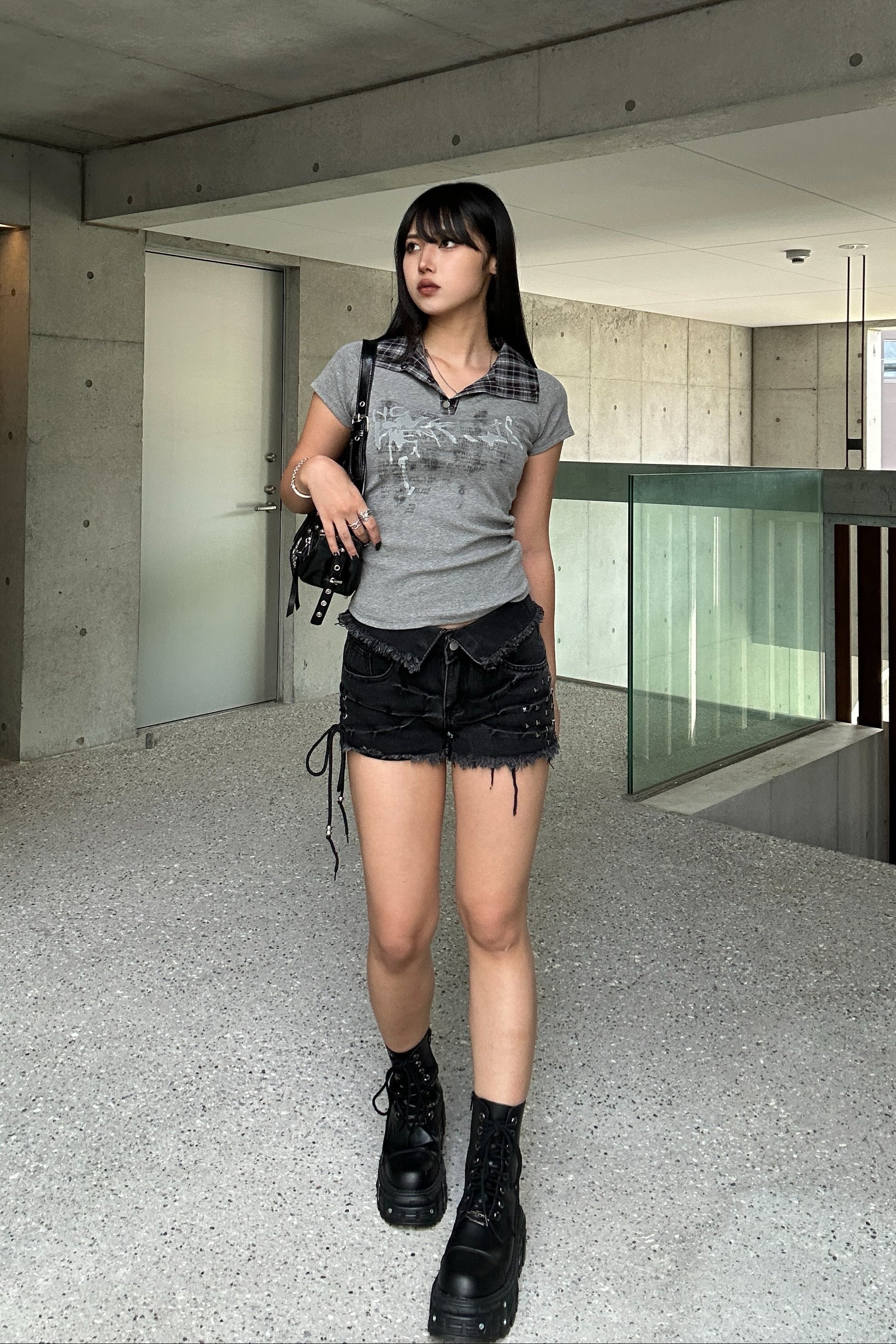 check neck shirring top KSG20923