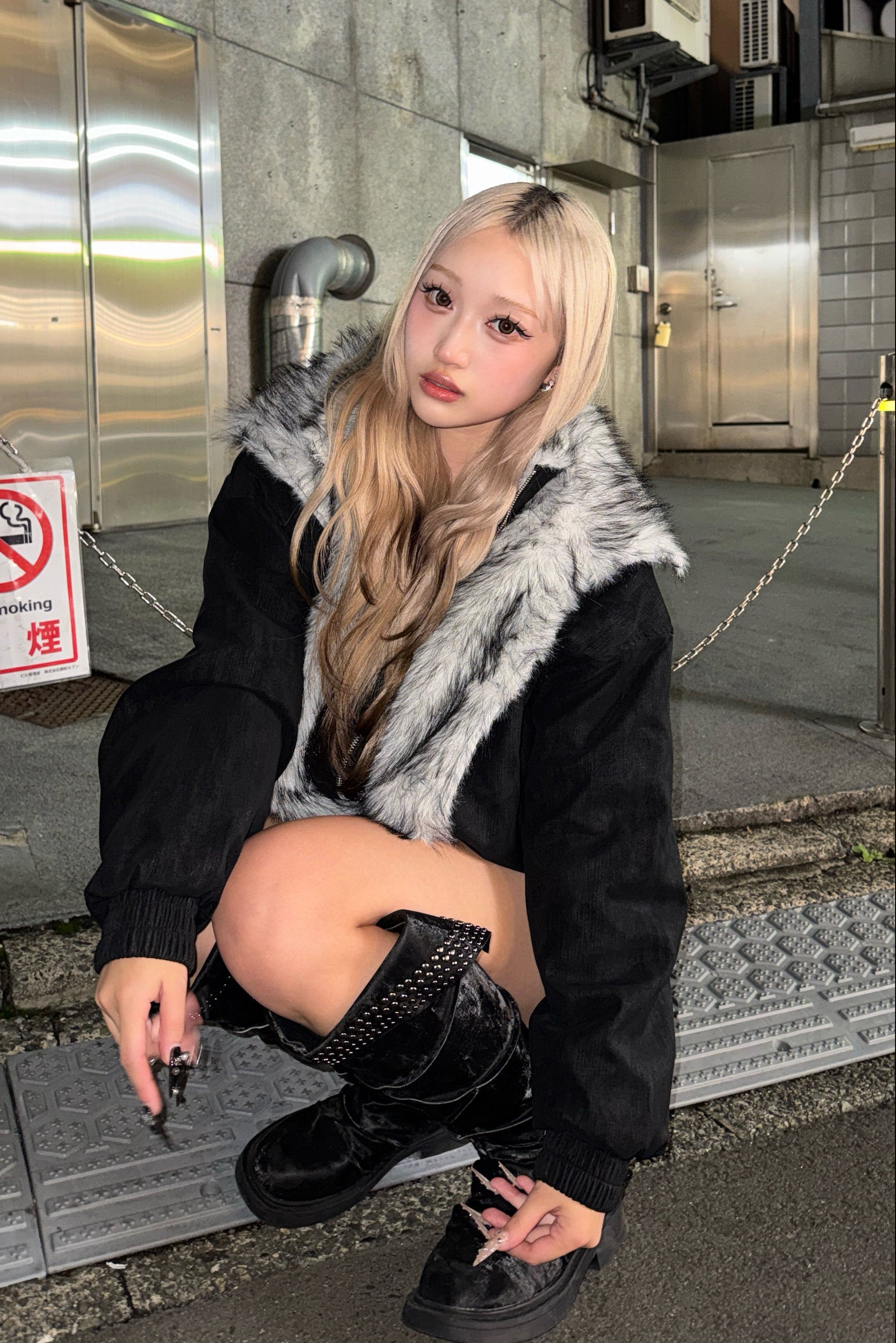 ダブルカラーファージャケット KSG30078