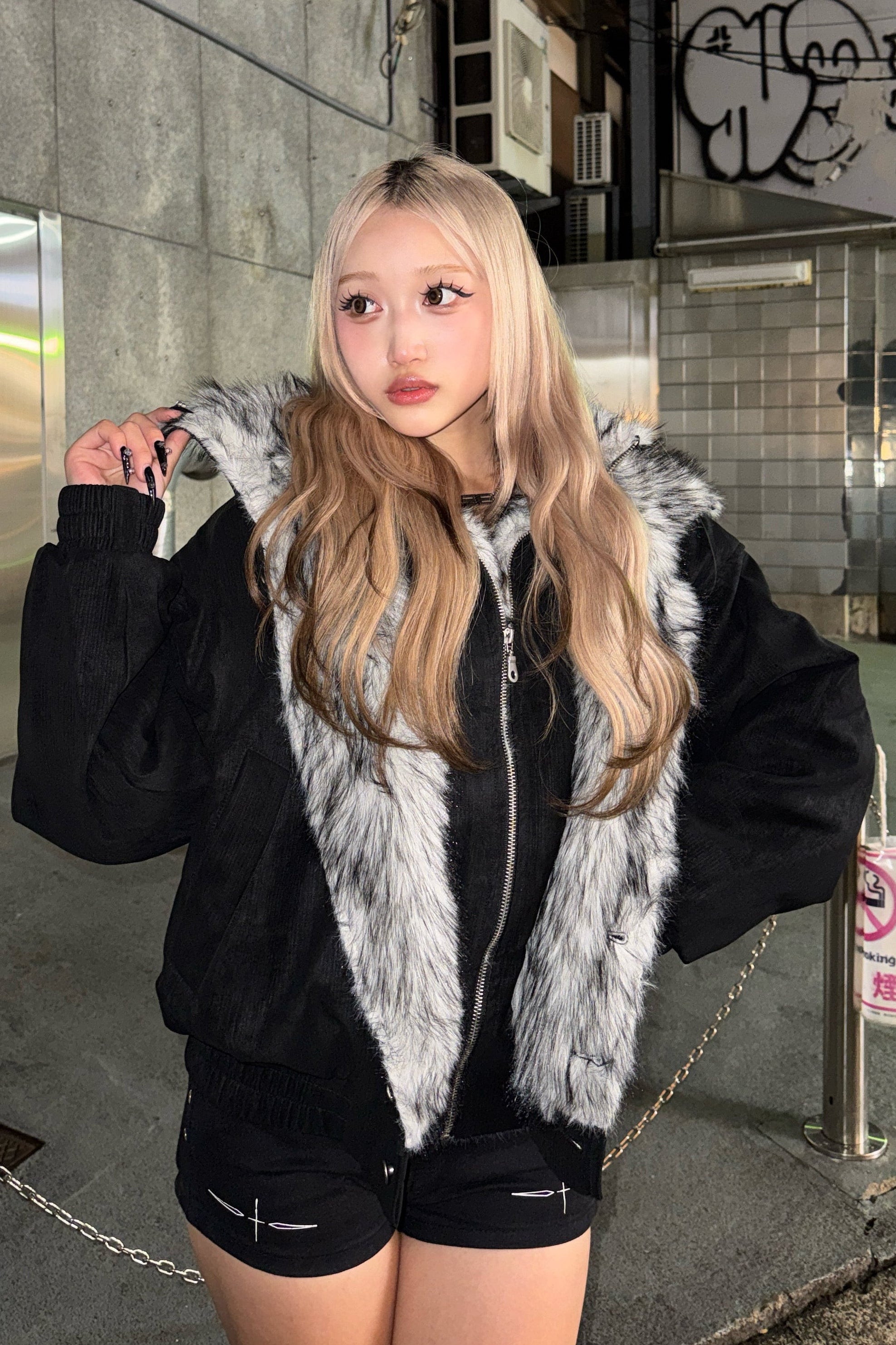 ダブルカラーファージャケット KSG30078