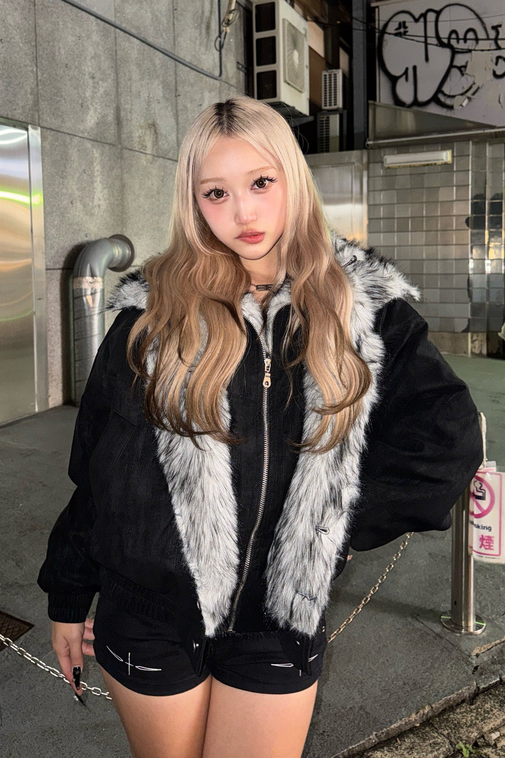 ダブルカラーファージャケット KSG30078