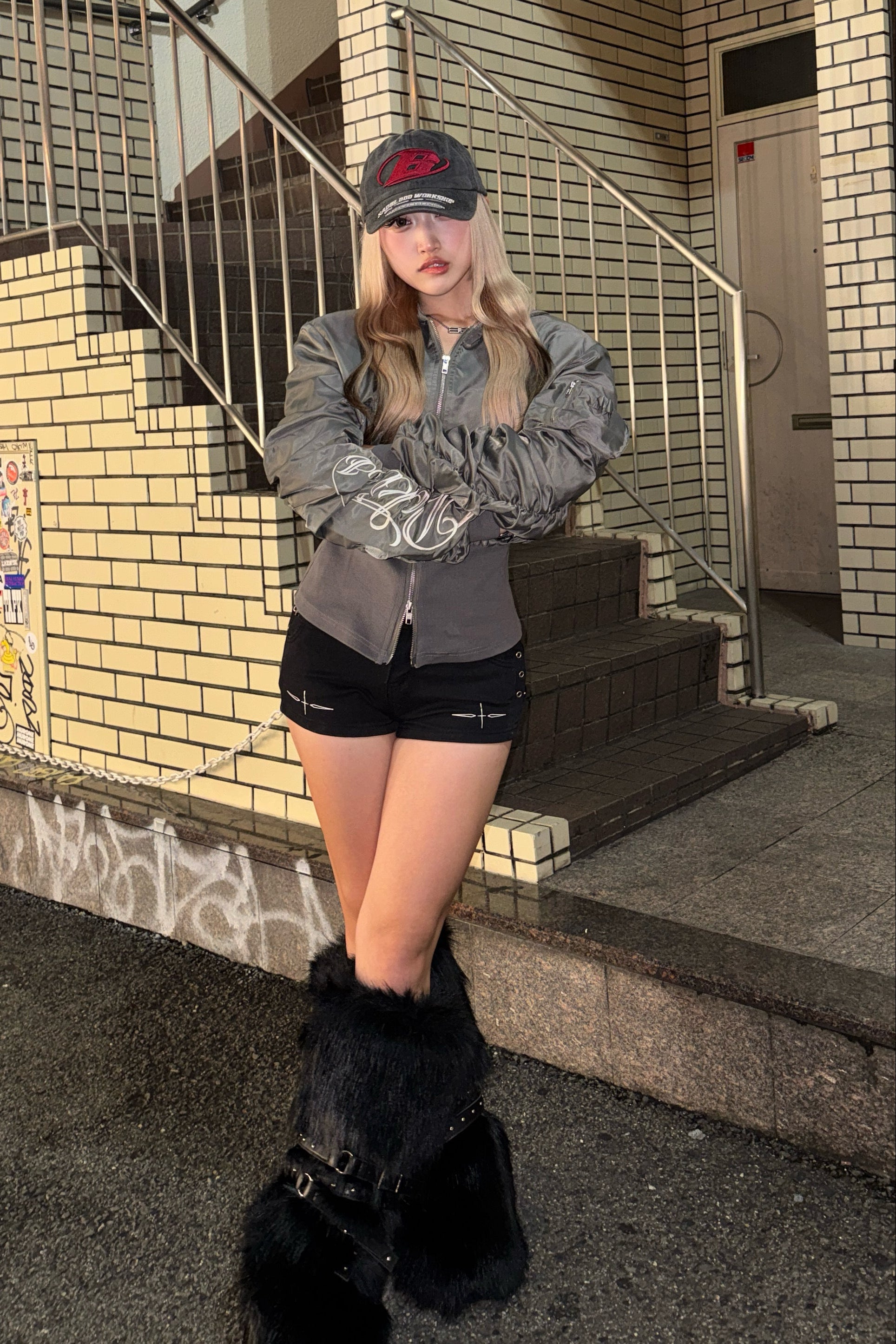 レタリングナイロンジップジャケット KSG30079