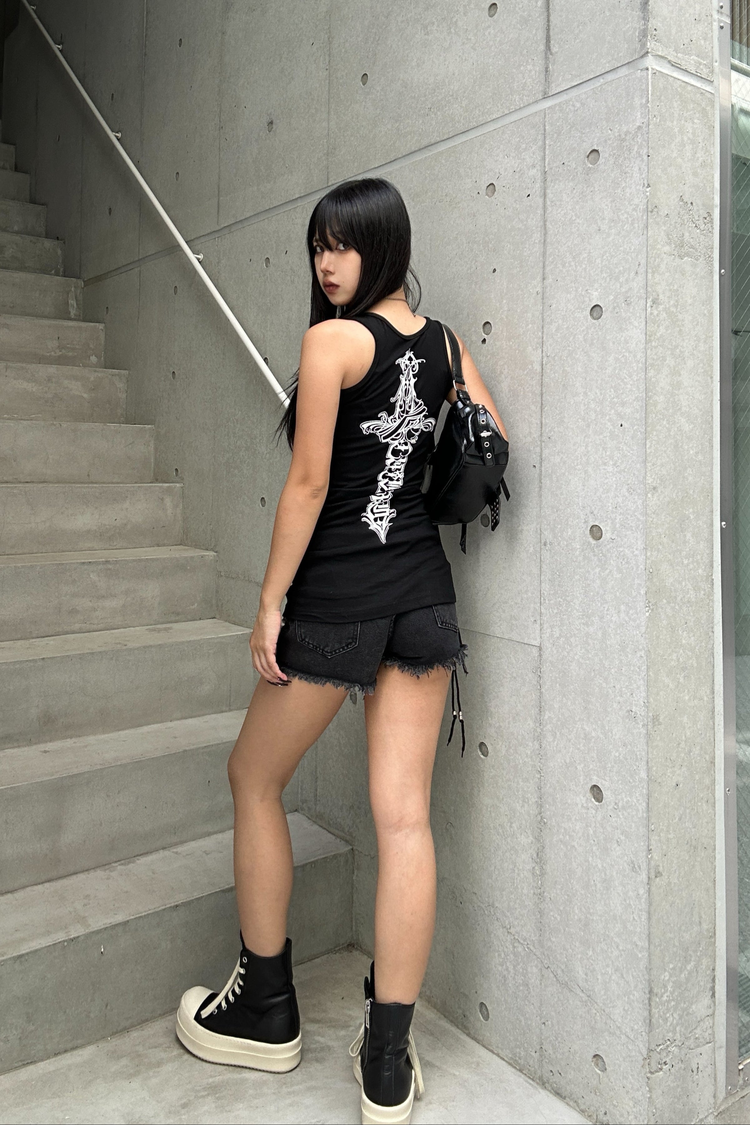 lettering cross sleeveless KSG20920