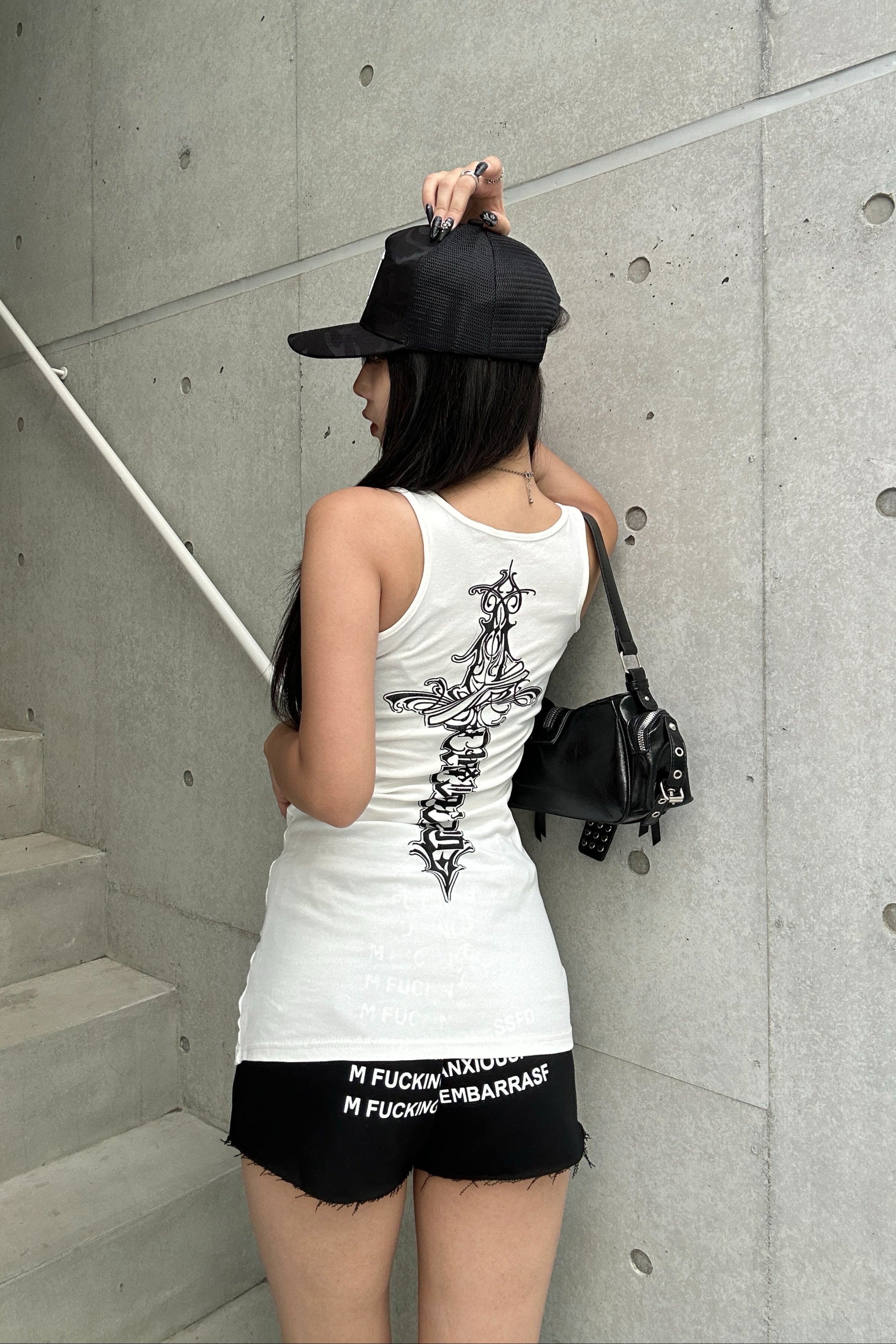 lettering cross sleeveless KSG20920