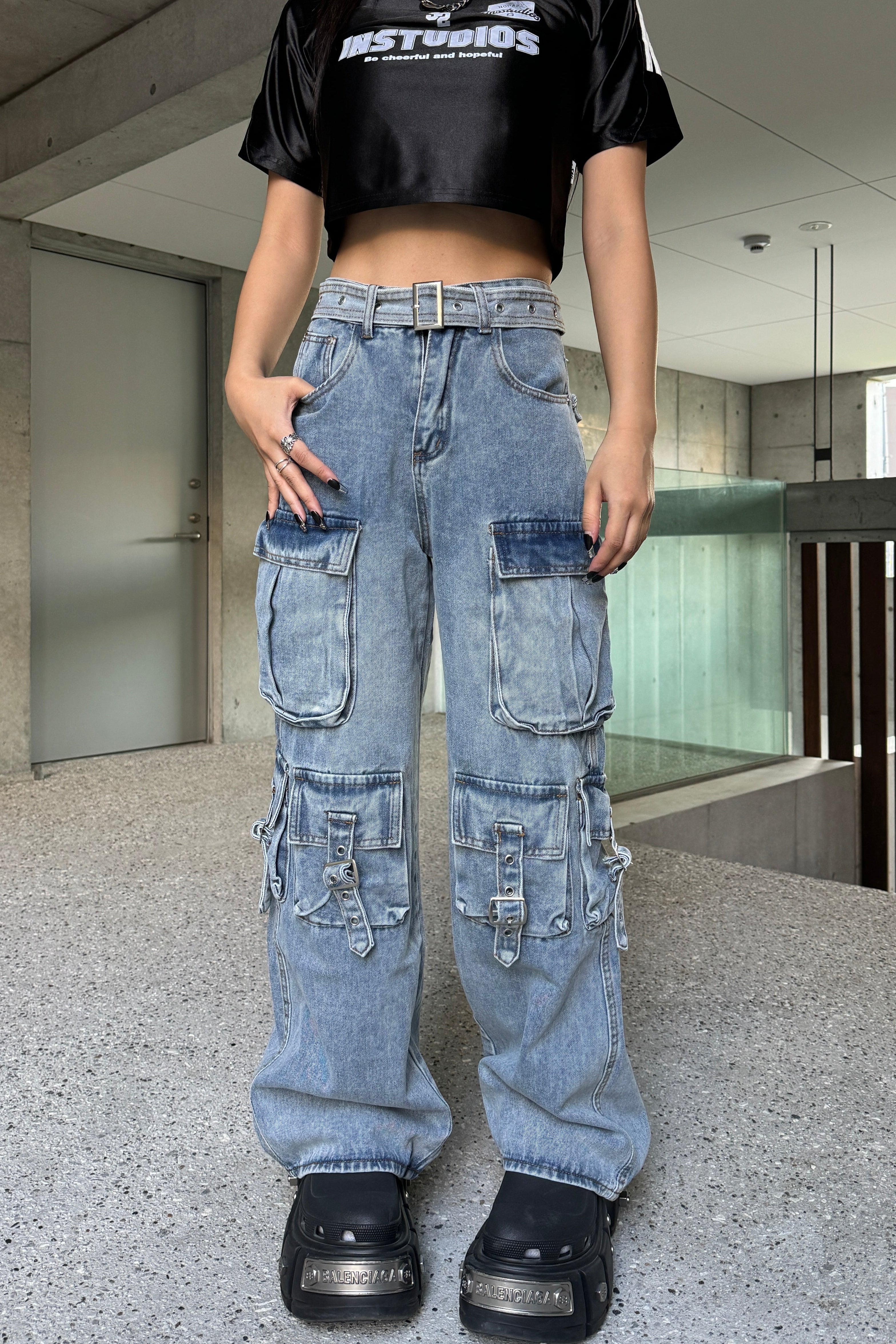 ベルトデザインカーゴパンツ KSG19227