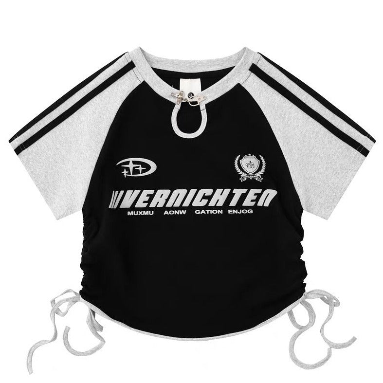 クロップドフックデザインTシャツ KSG20788