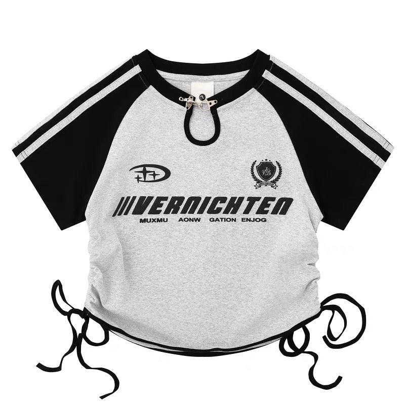 クロップドフックデザインTシャツ KSG20788