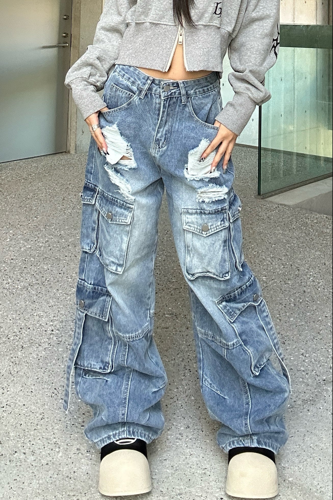 ダメージポケットカーゴデニム KSG19384