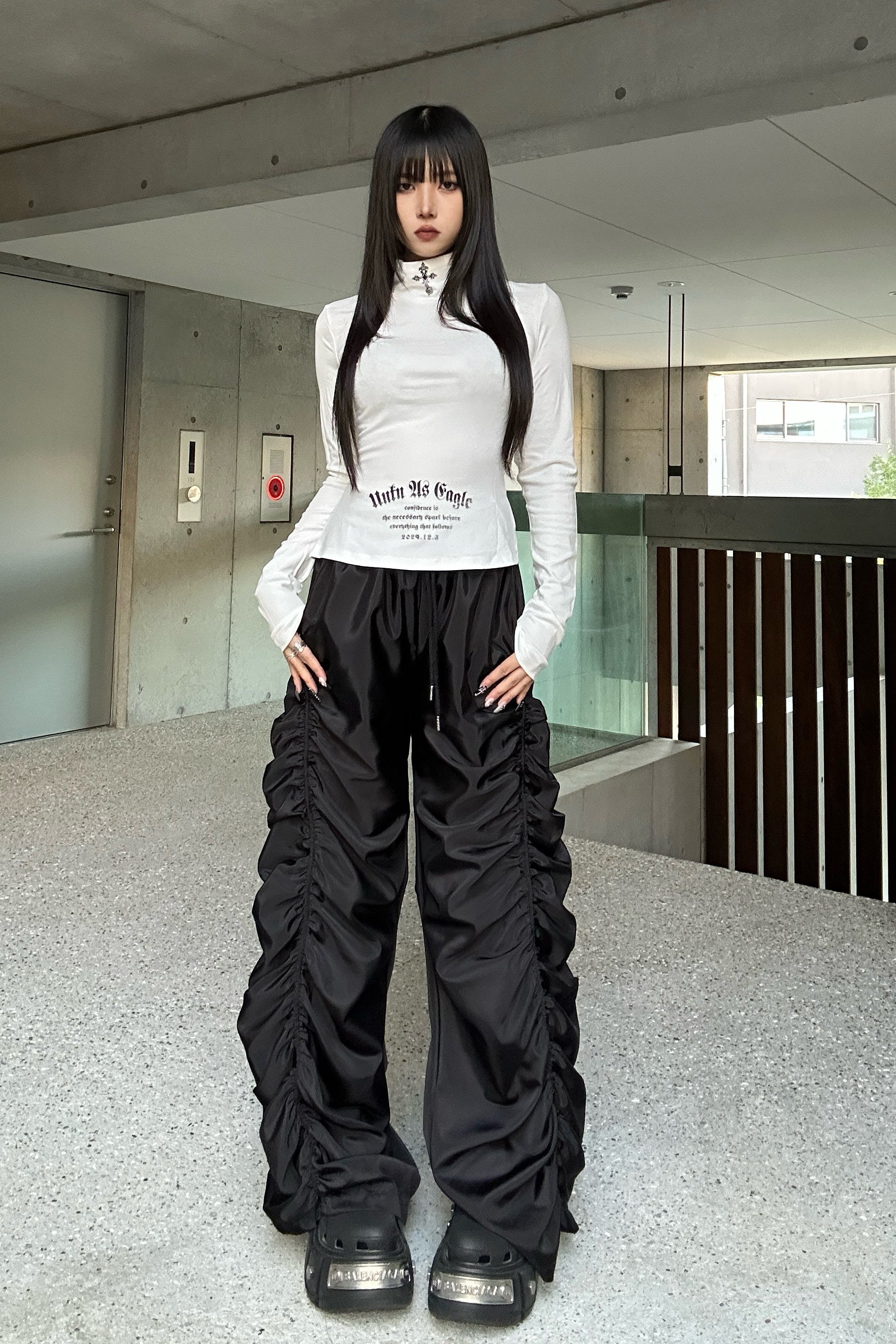 High Neck Gothic Top KSG21038