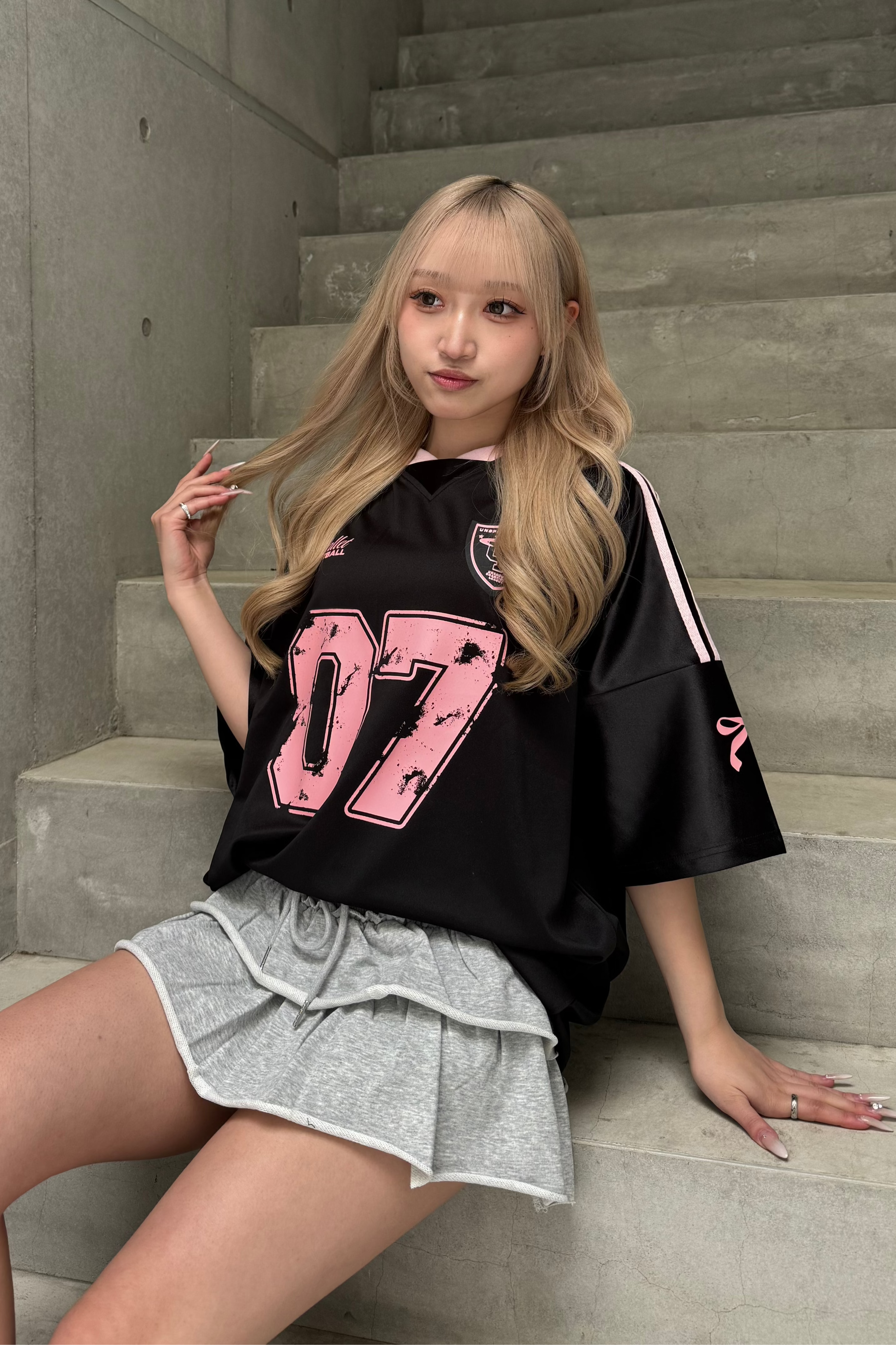 リボンプリントユニフォームTシャツ KSG20785
